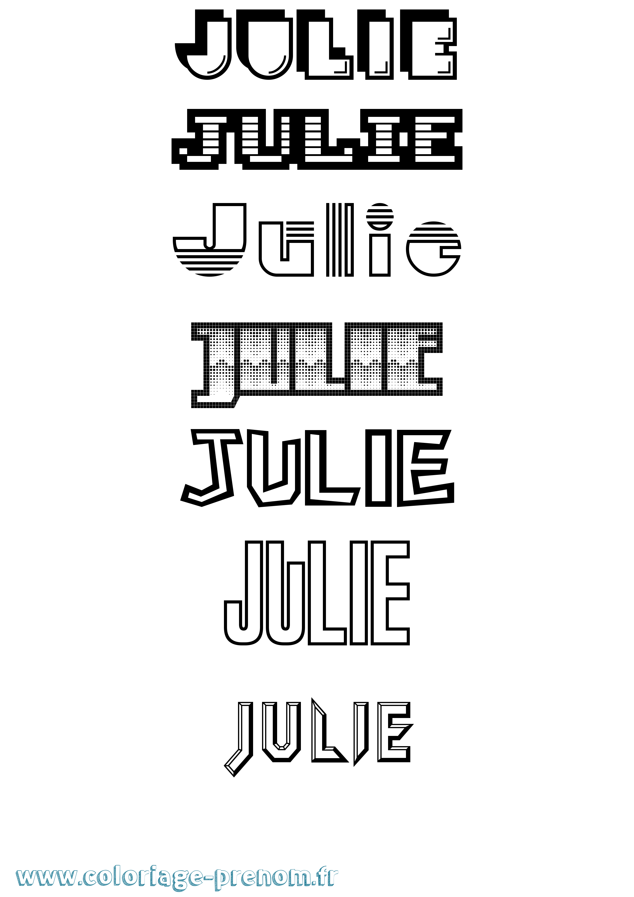Coloriage prénom Julie Jeux Vidéos