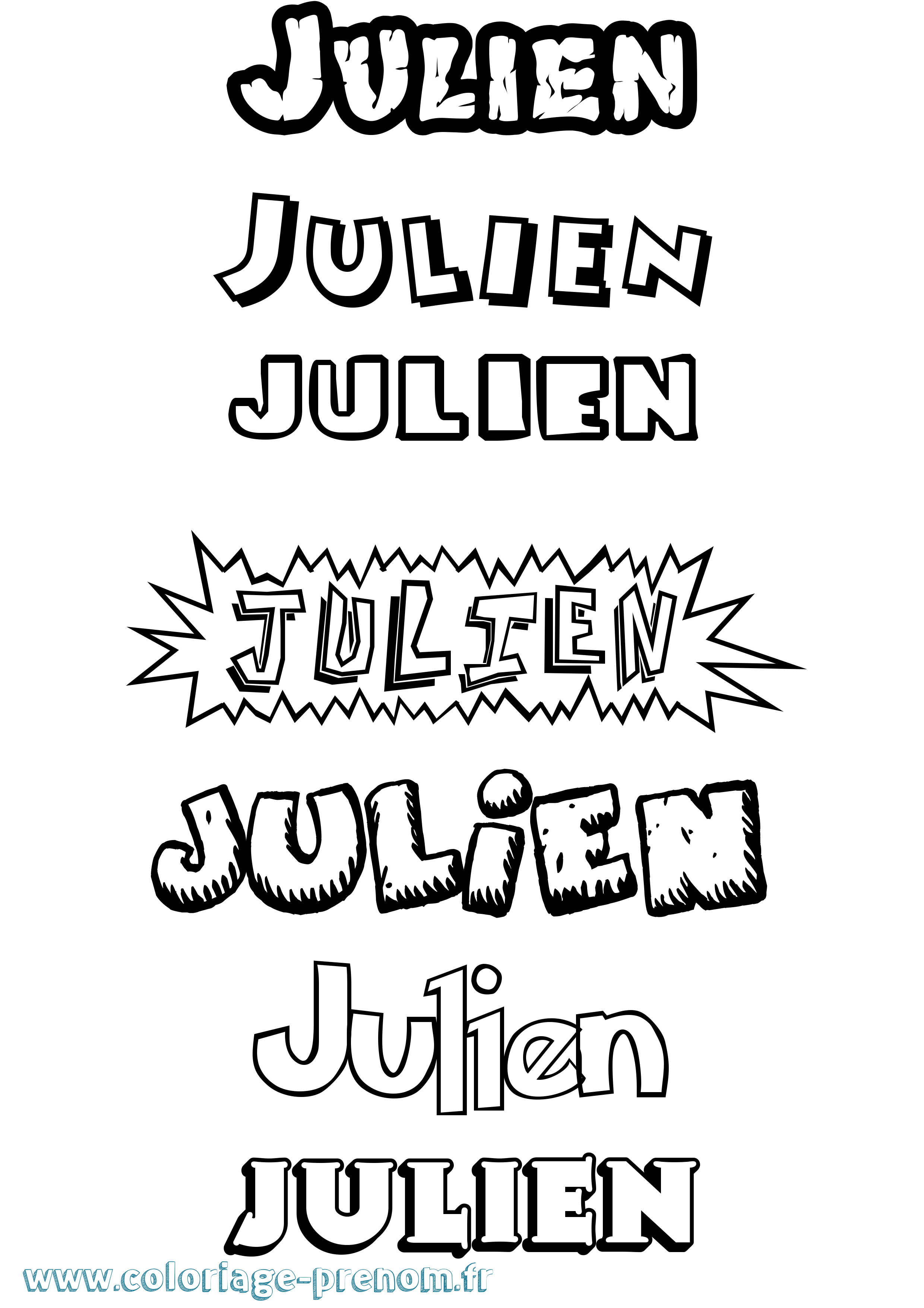 Coloriage prénom Julien