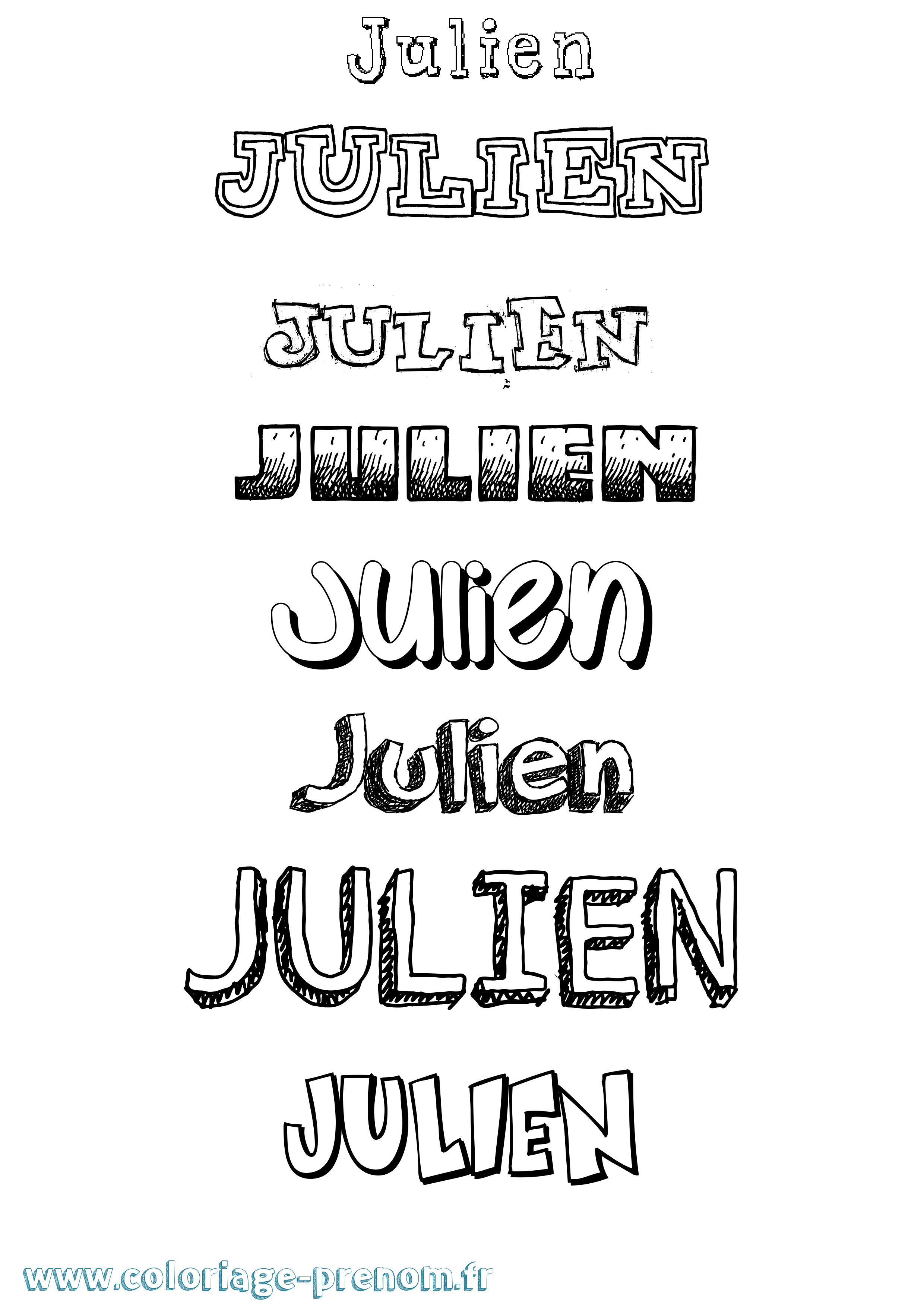 Coloriage Julien Coloriage prénom Julien