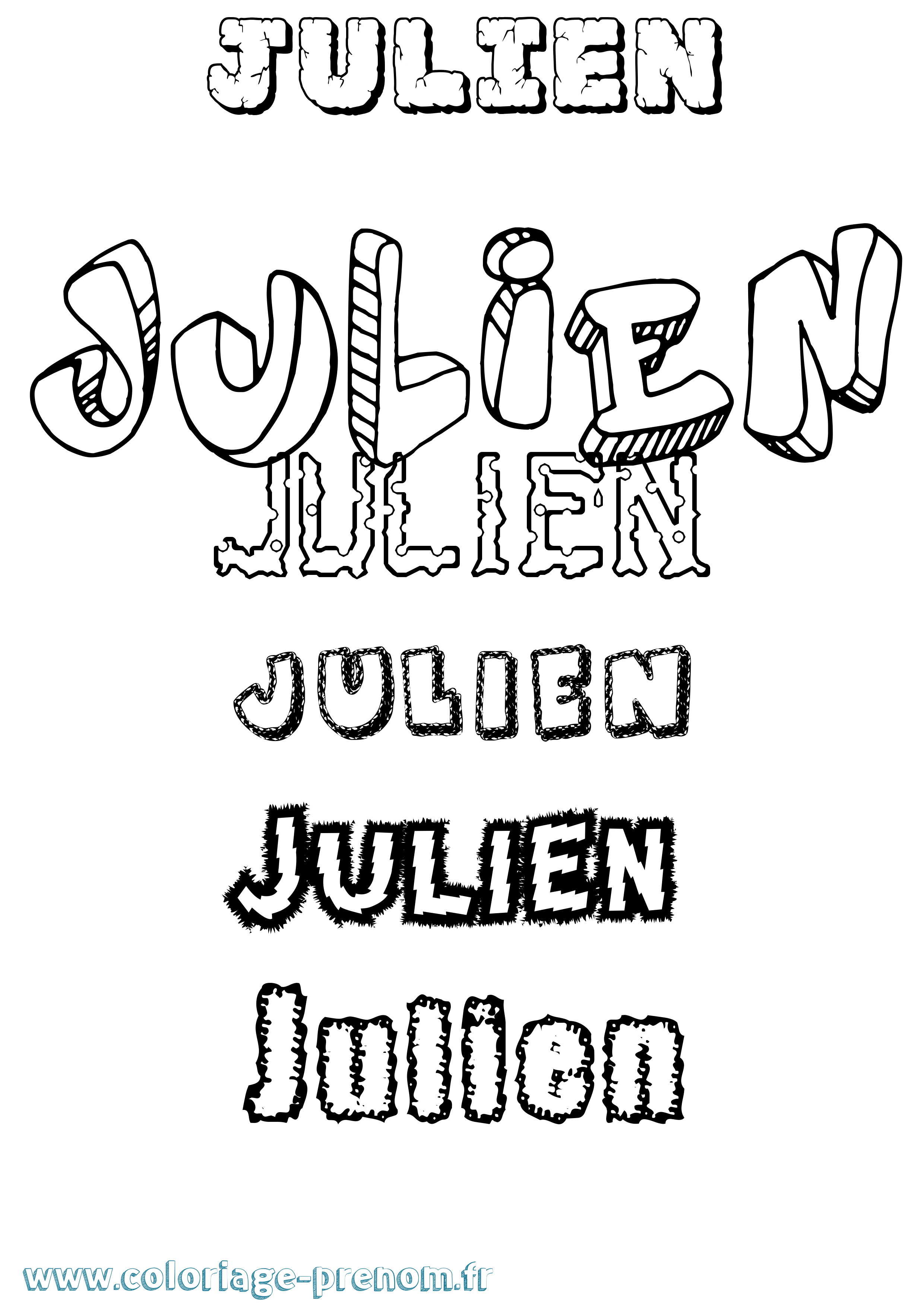 Coloriage prénom Julien