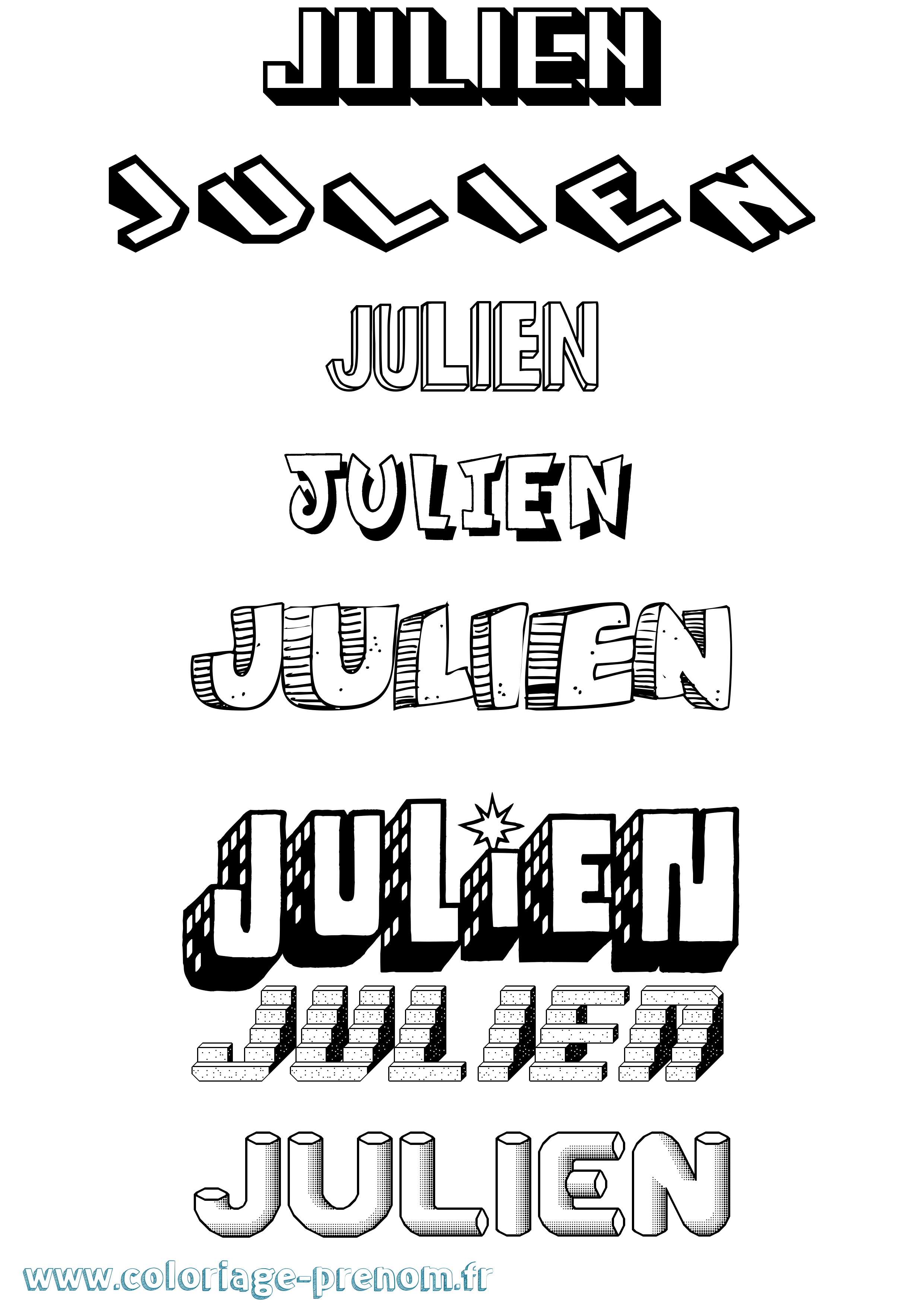 Coloriage Julien Coloriage prénom Julien