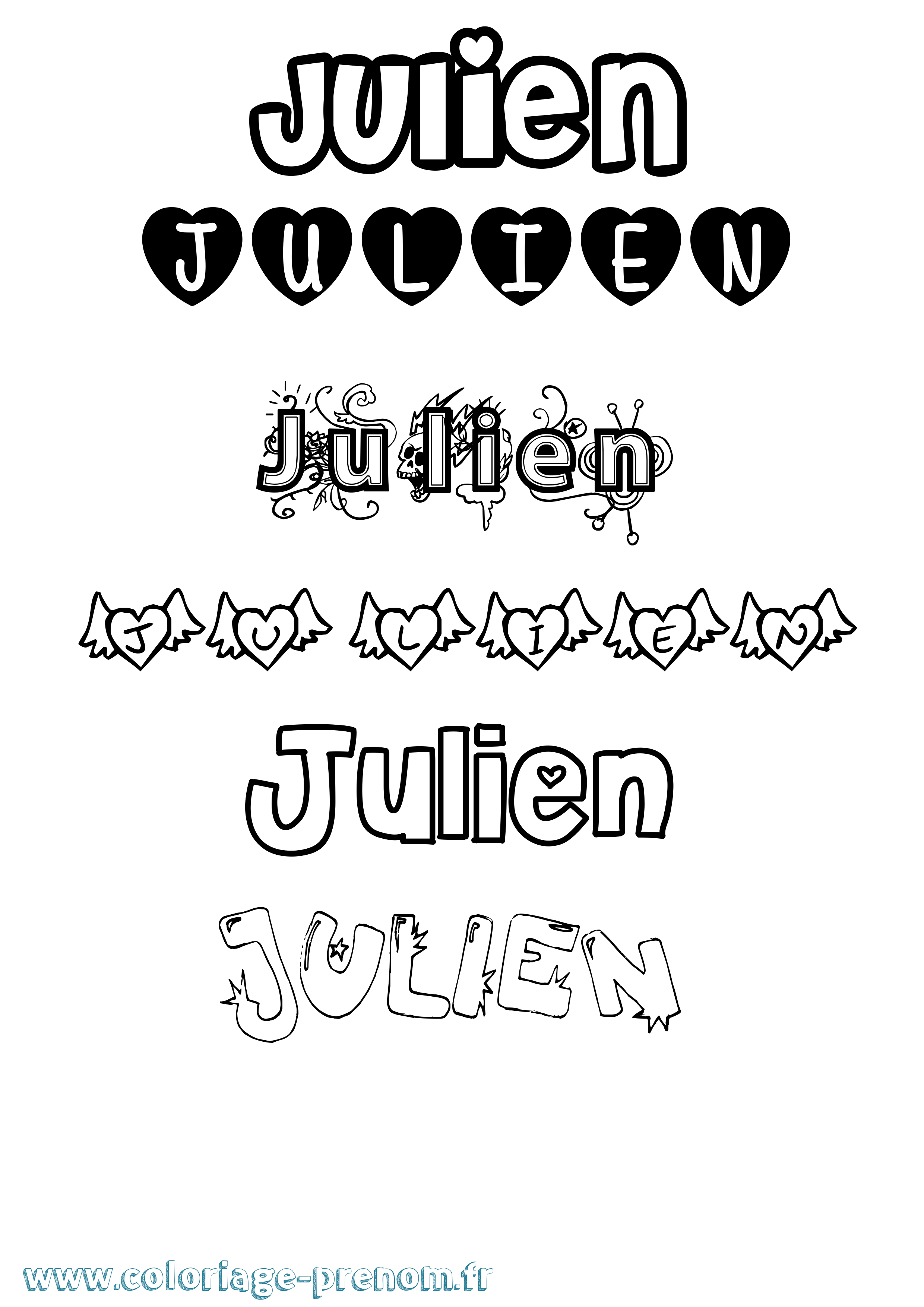 Coloriage Julien Coloriage prénom Julien