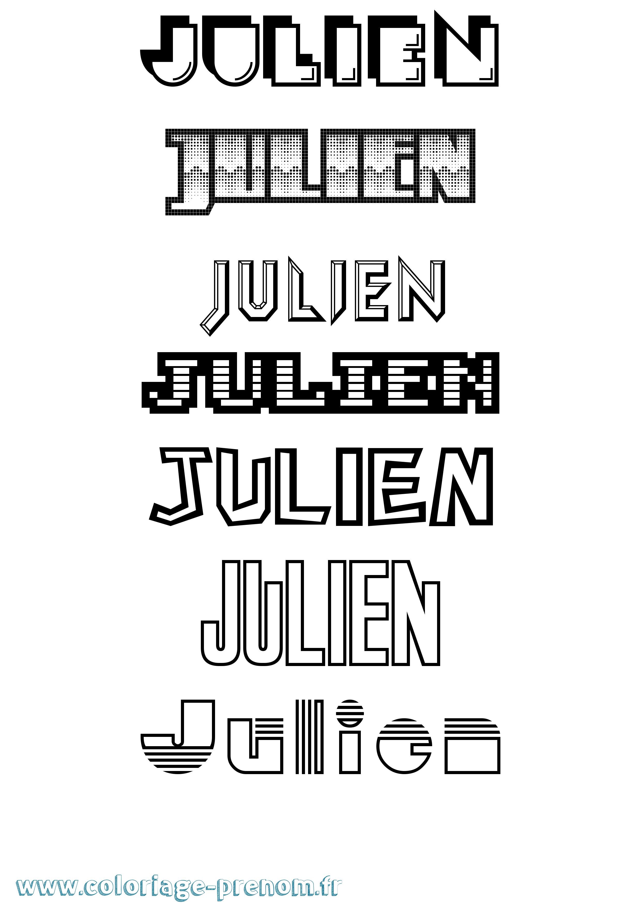 Coloriage Julien Coloriage prénom Julien