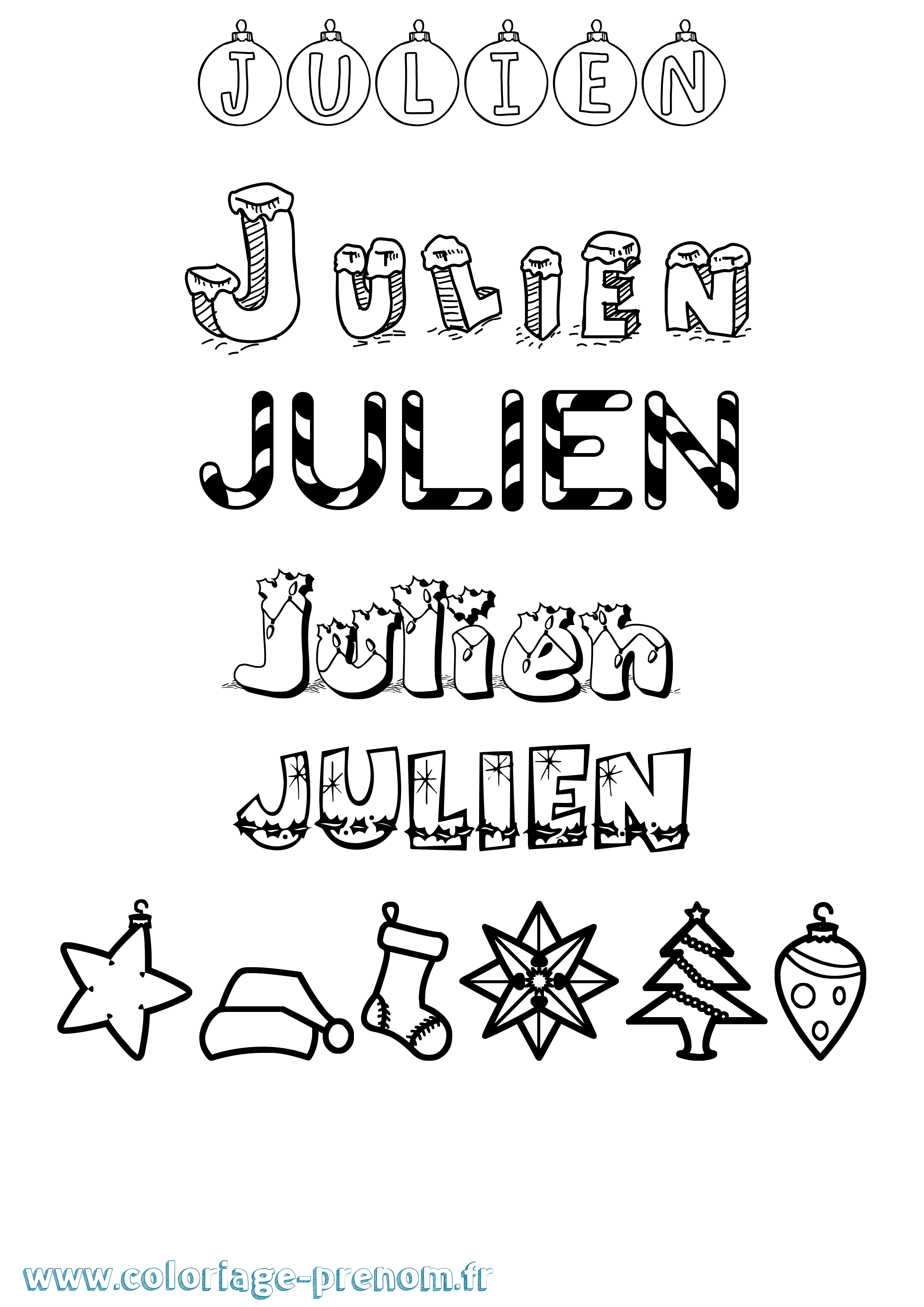 Coloriage Julien Coloriage prénom Julien