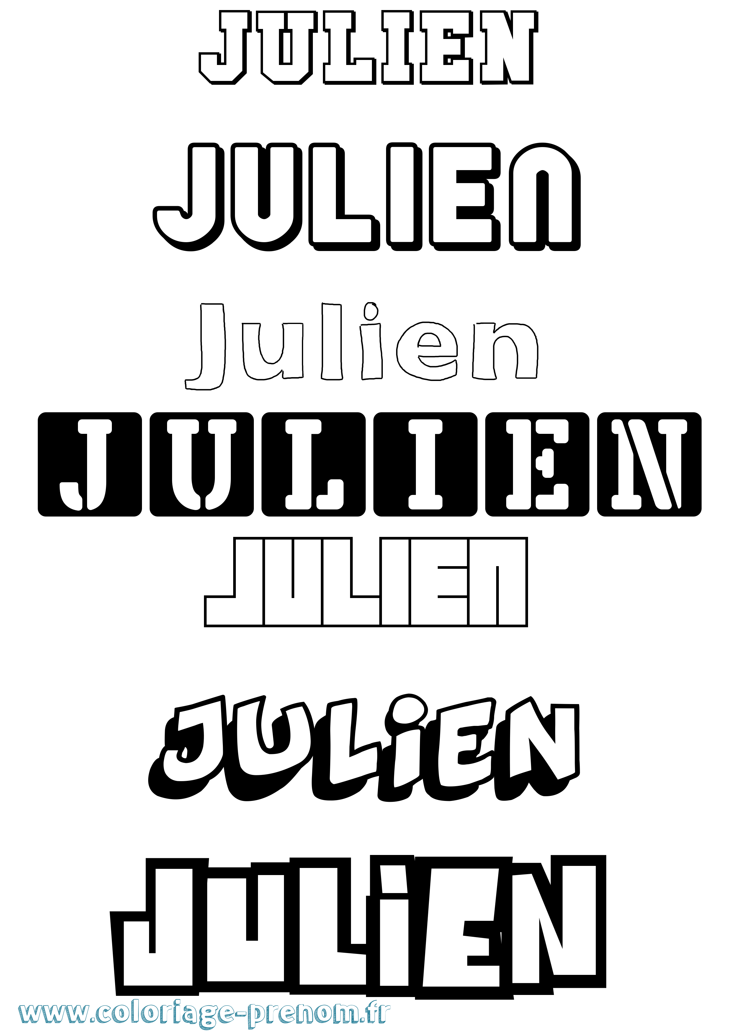 Coloriage Julien Coloriage prénom Julien