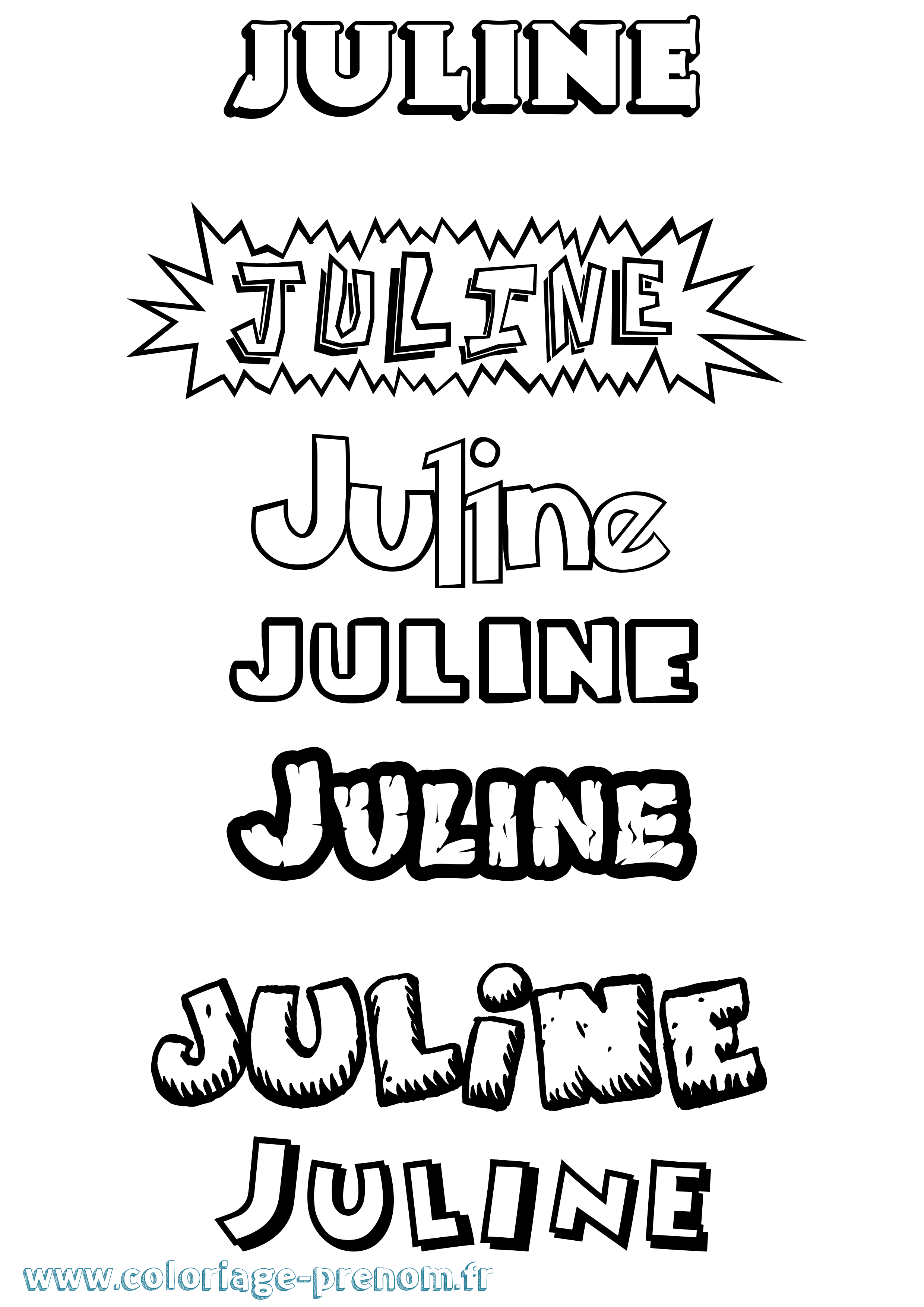 Coloriage prénom Juline Dessin Animé