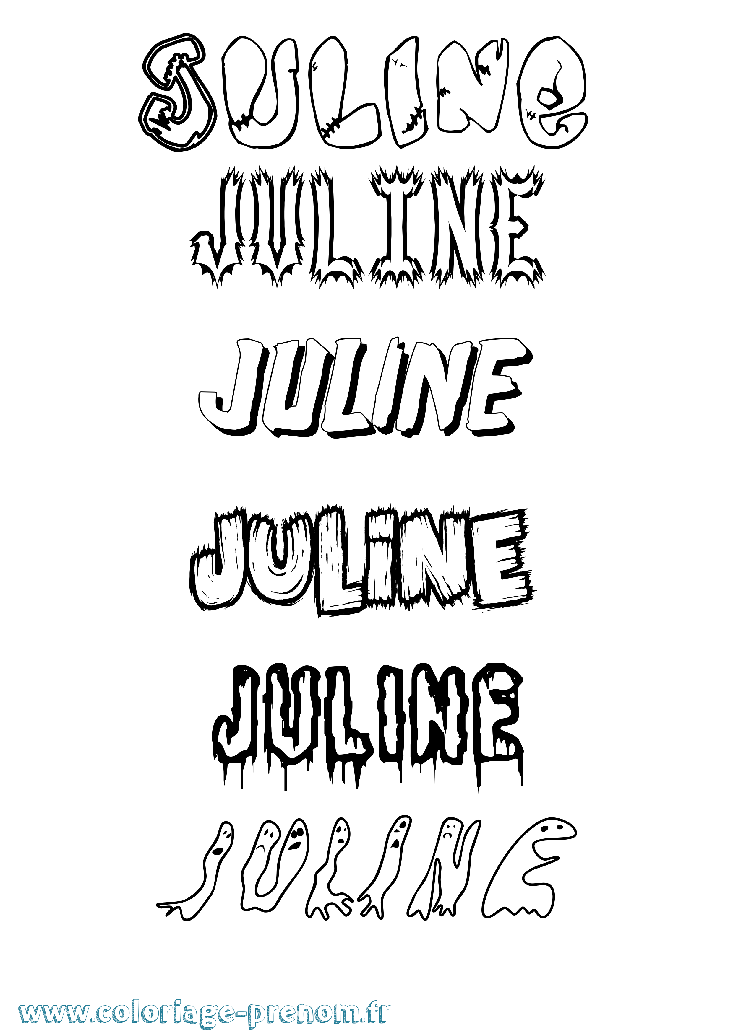 Coloriage prénom Juline Frisson