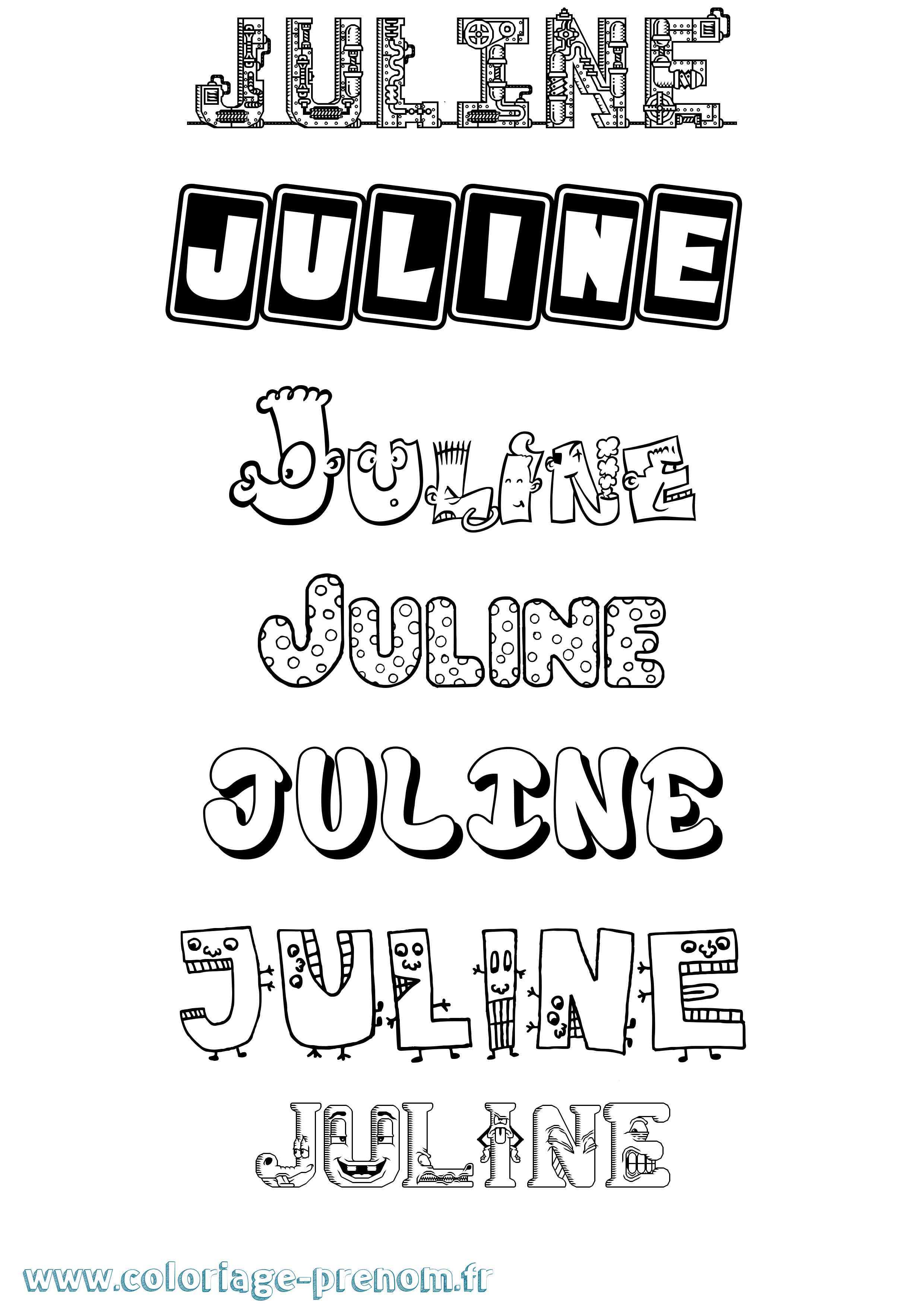Coloriage prénom Juline Fun