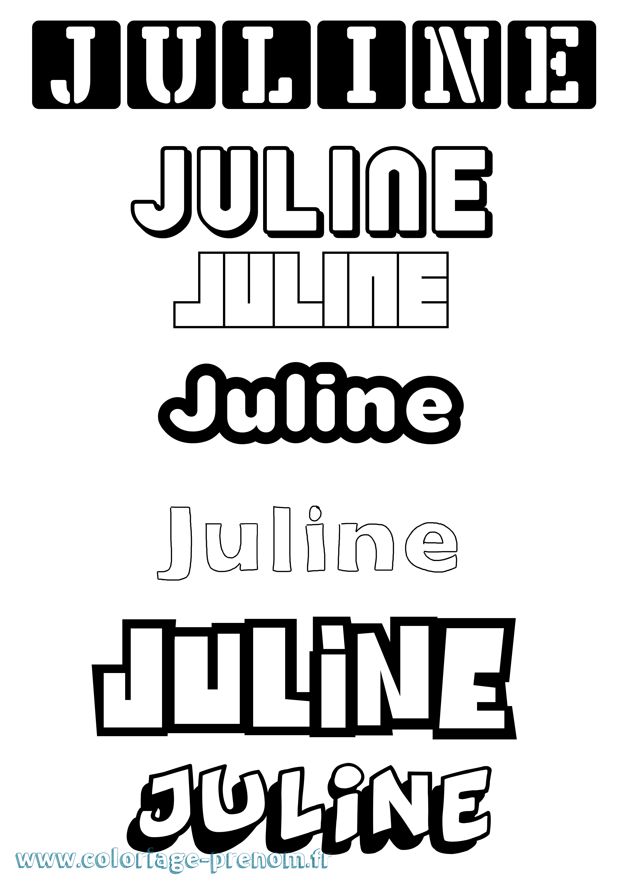 Coloriage prénom Juline Simple