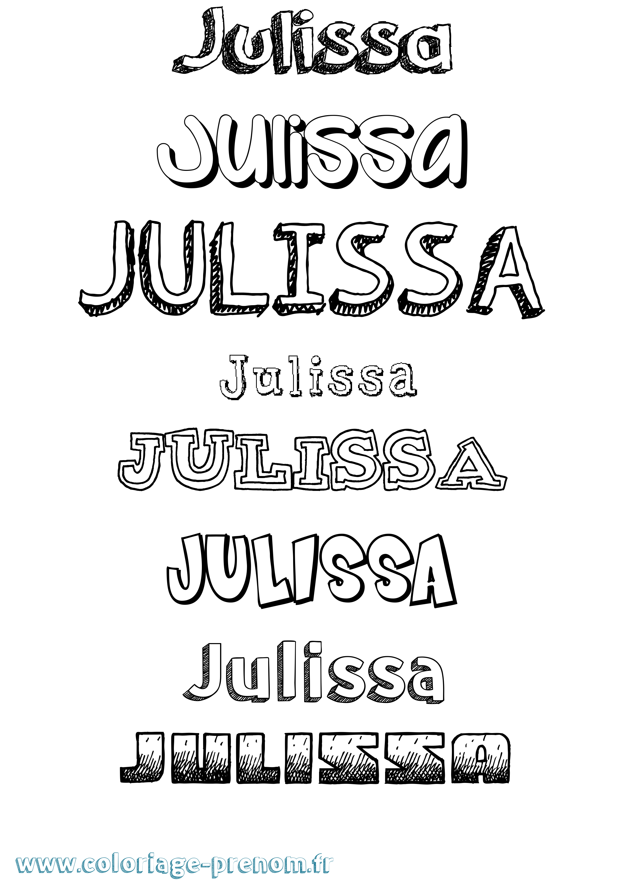 Coloriage prénom Julissa Dessiné