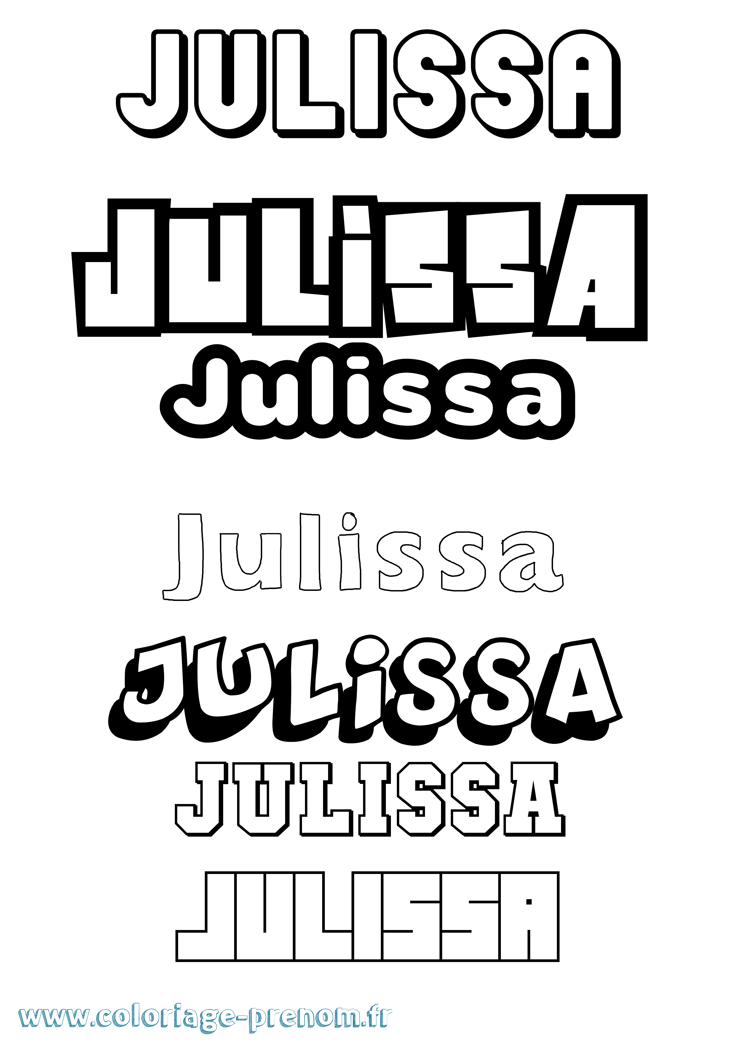 Coloriage prénom Julissa Simple