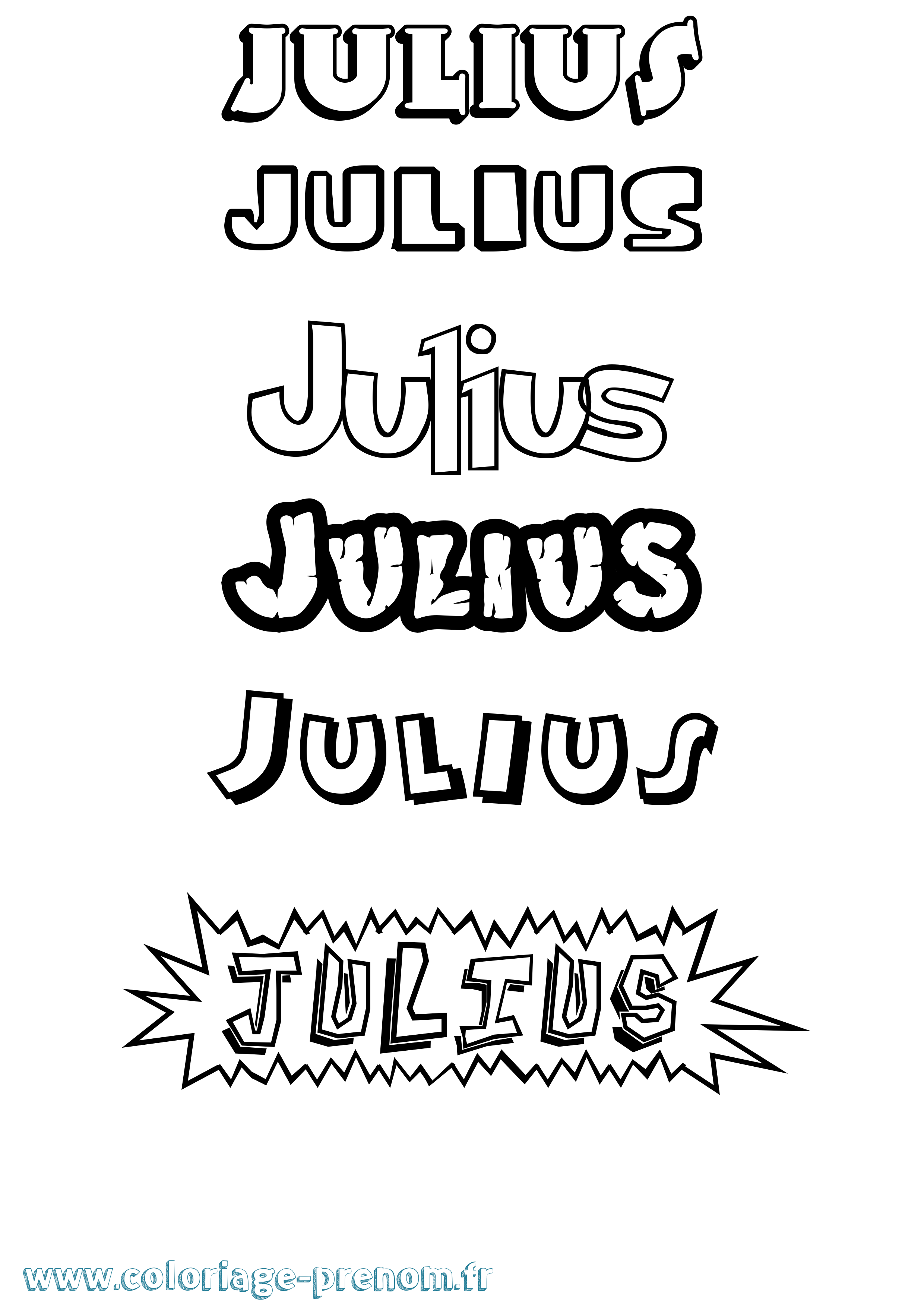 Coloriage prénom Julius Dessin Animé