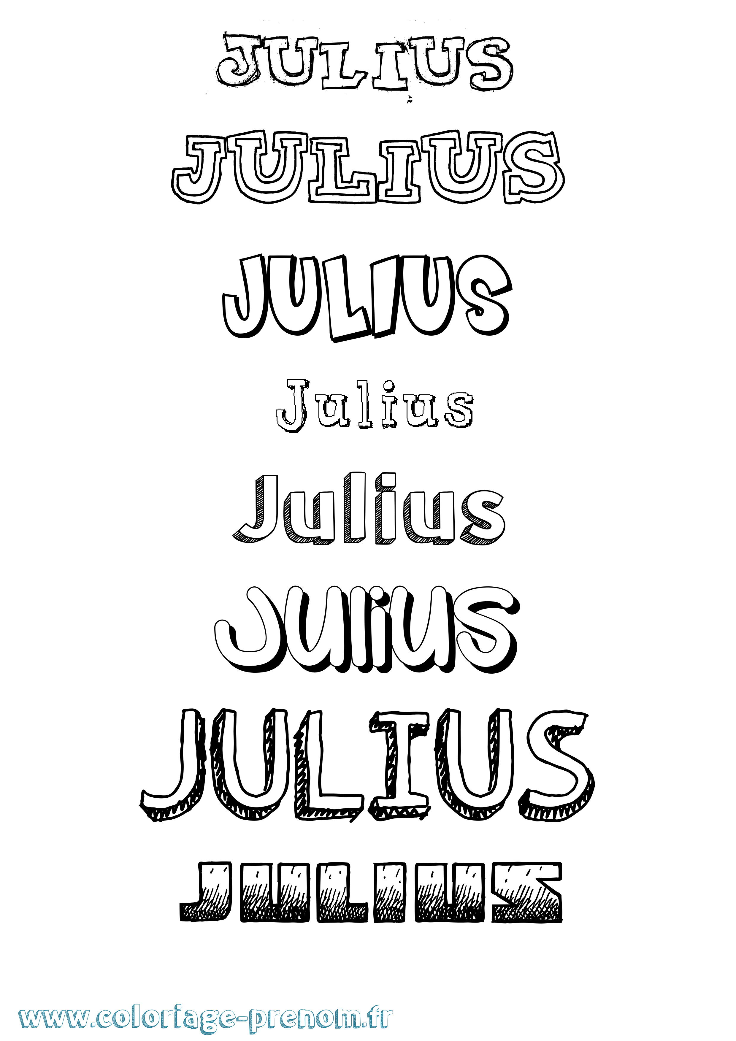 Coloriage prénom Julius Dessiné