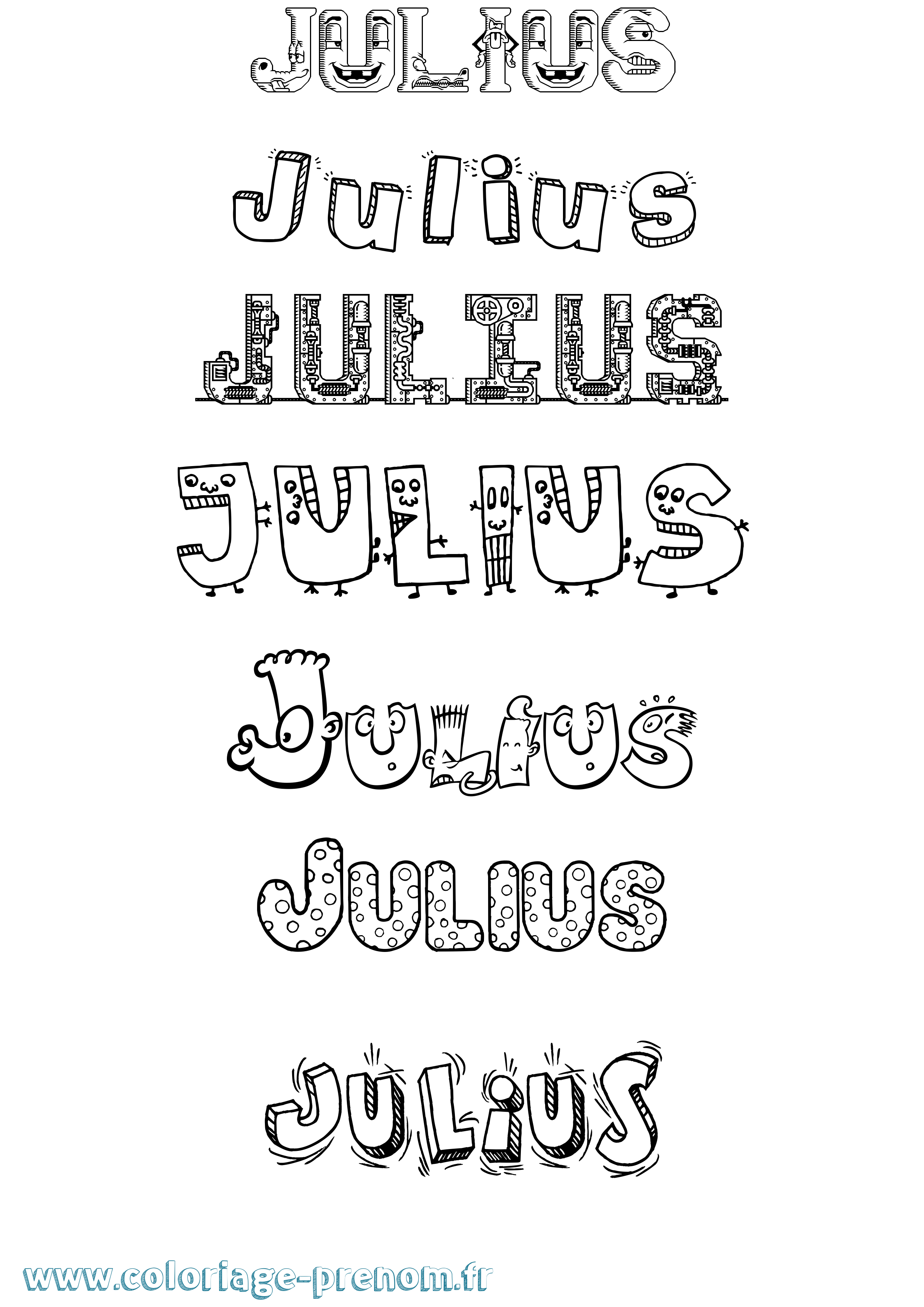 Coloriage prénom Julius Fun