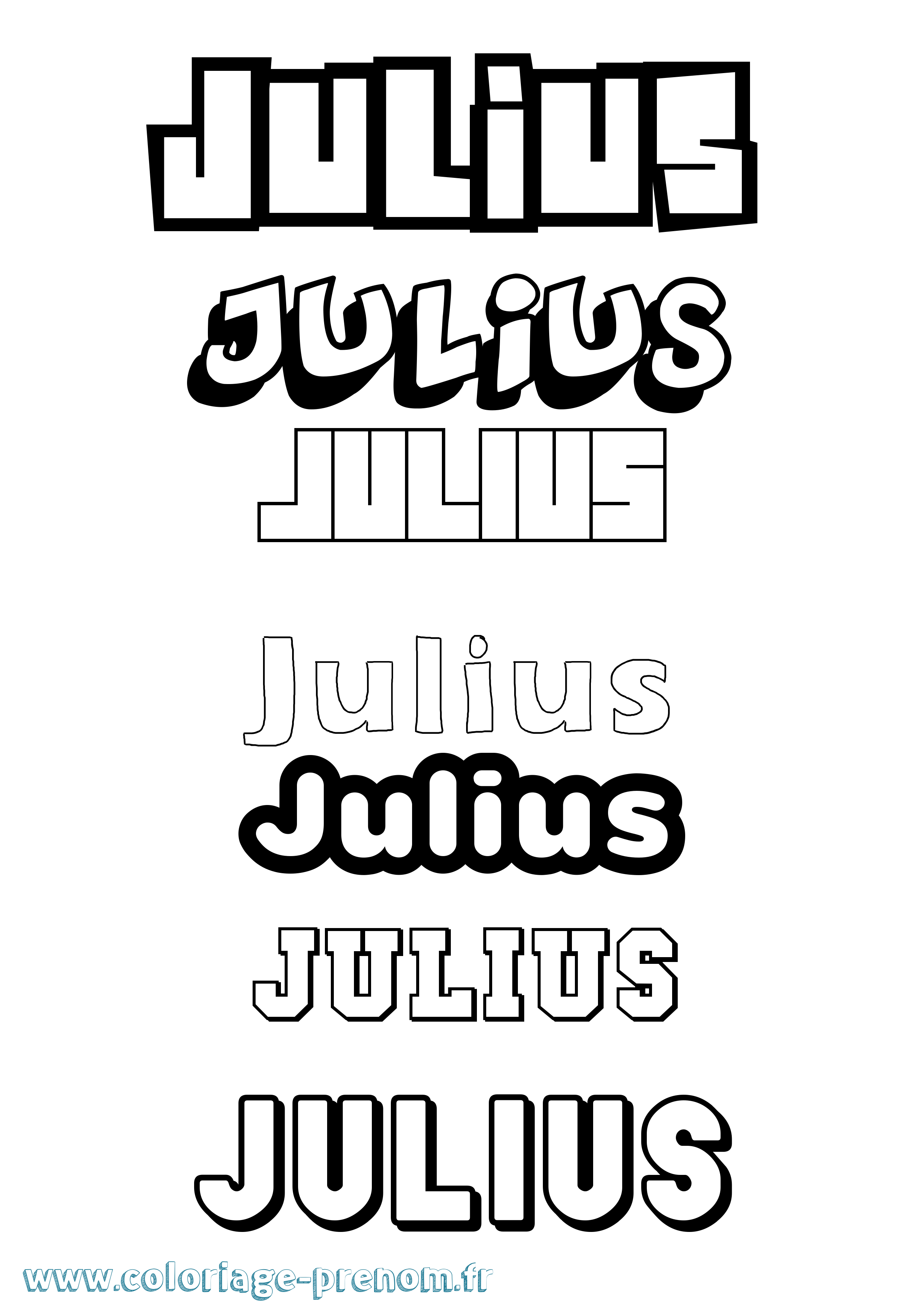 Coloriage prénom Julius Simple