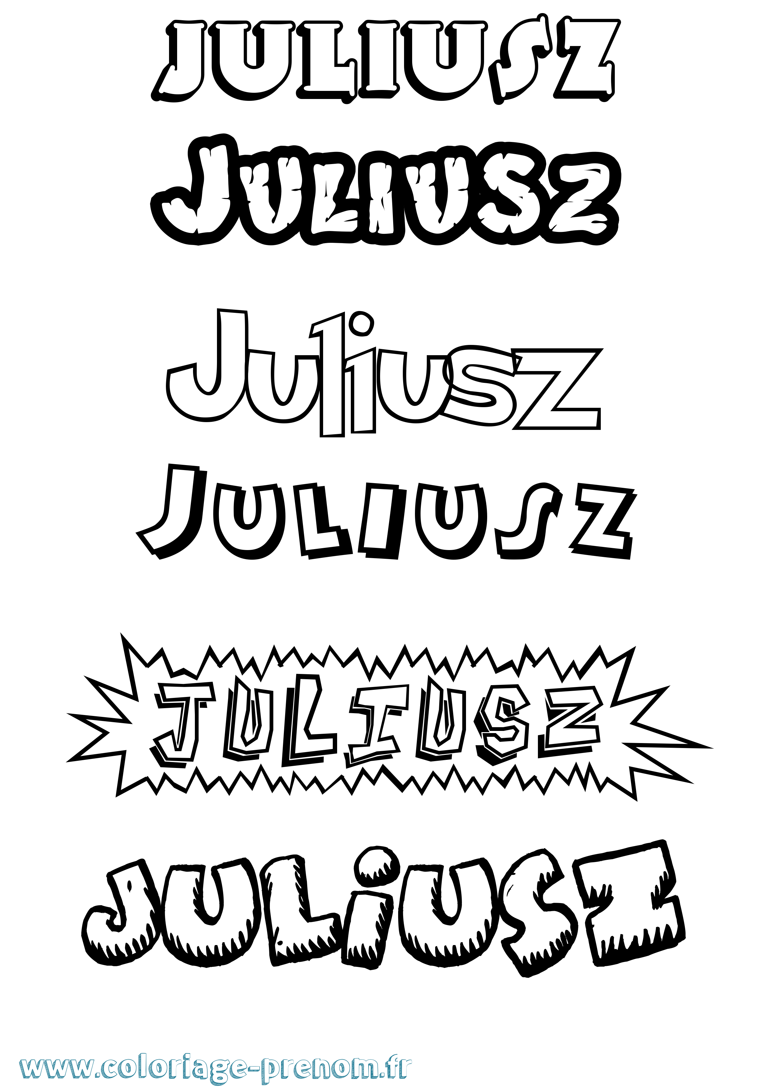 Coloriage Juliusz Dessin Animé Coloriage prénom Juliusz Dessin Animé