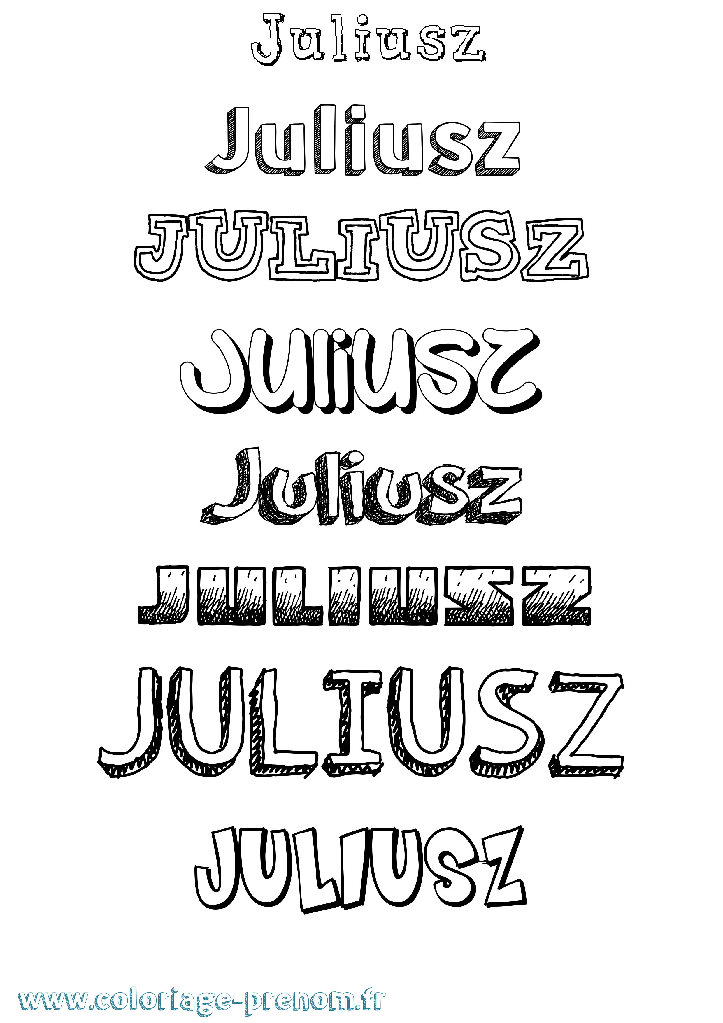 Coloriage Juliusz Dessiné Coloriage prénom Juliusz Dessiné