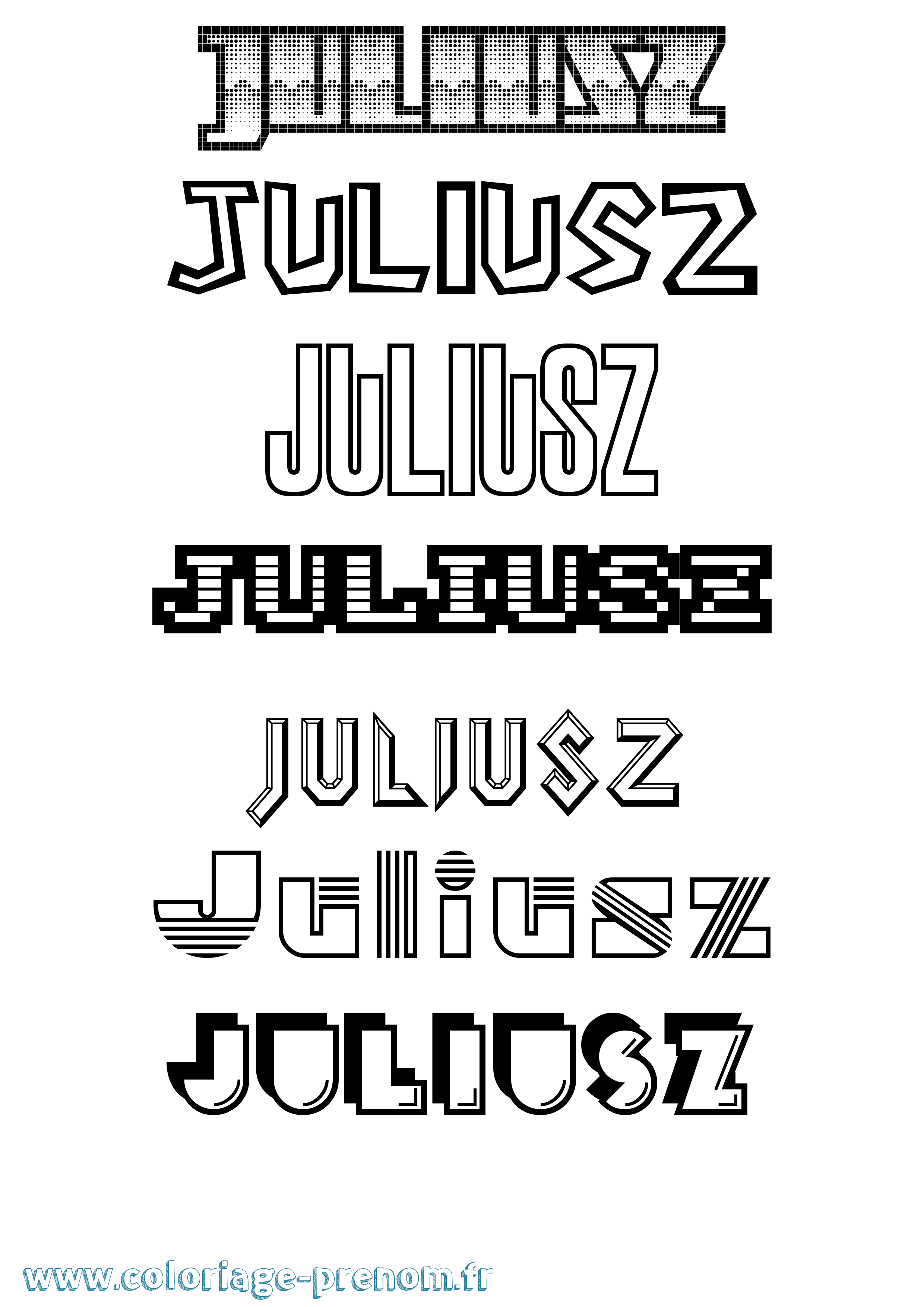 Coloriage Juliusz Jeux Vidéos Coloriage prénom Juliusz Jeux Vidéos