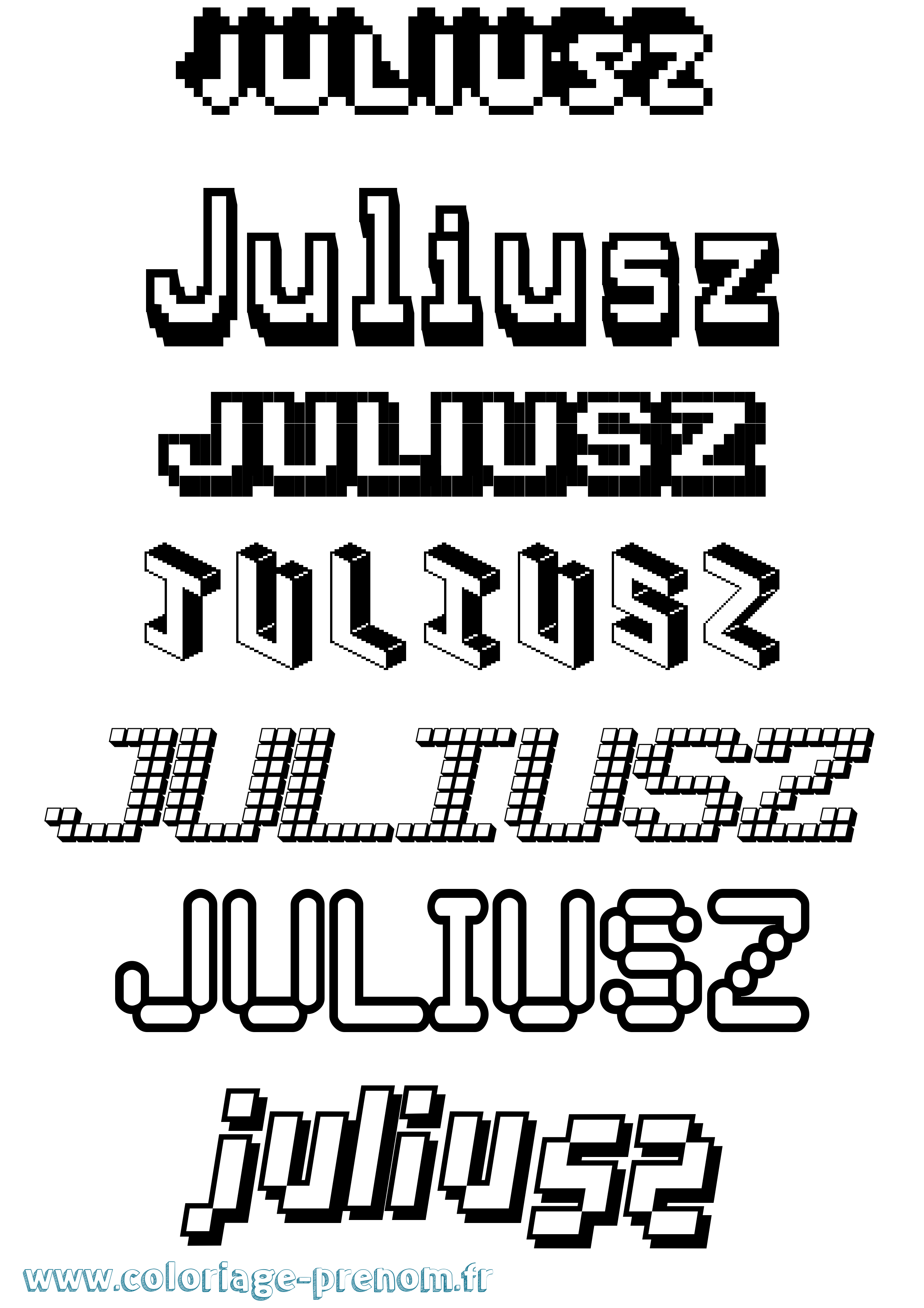 Coloriage Juliusz Pixel Coloriage prénom Juliusz Pixel