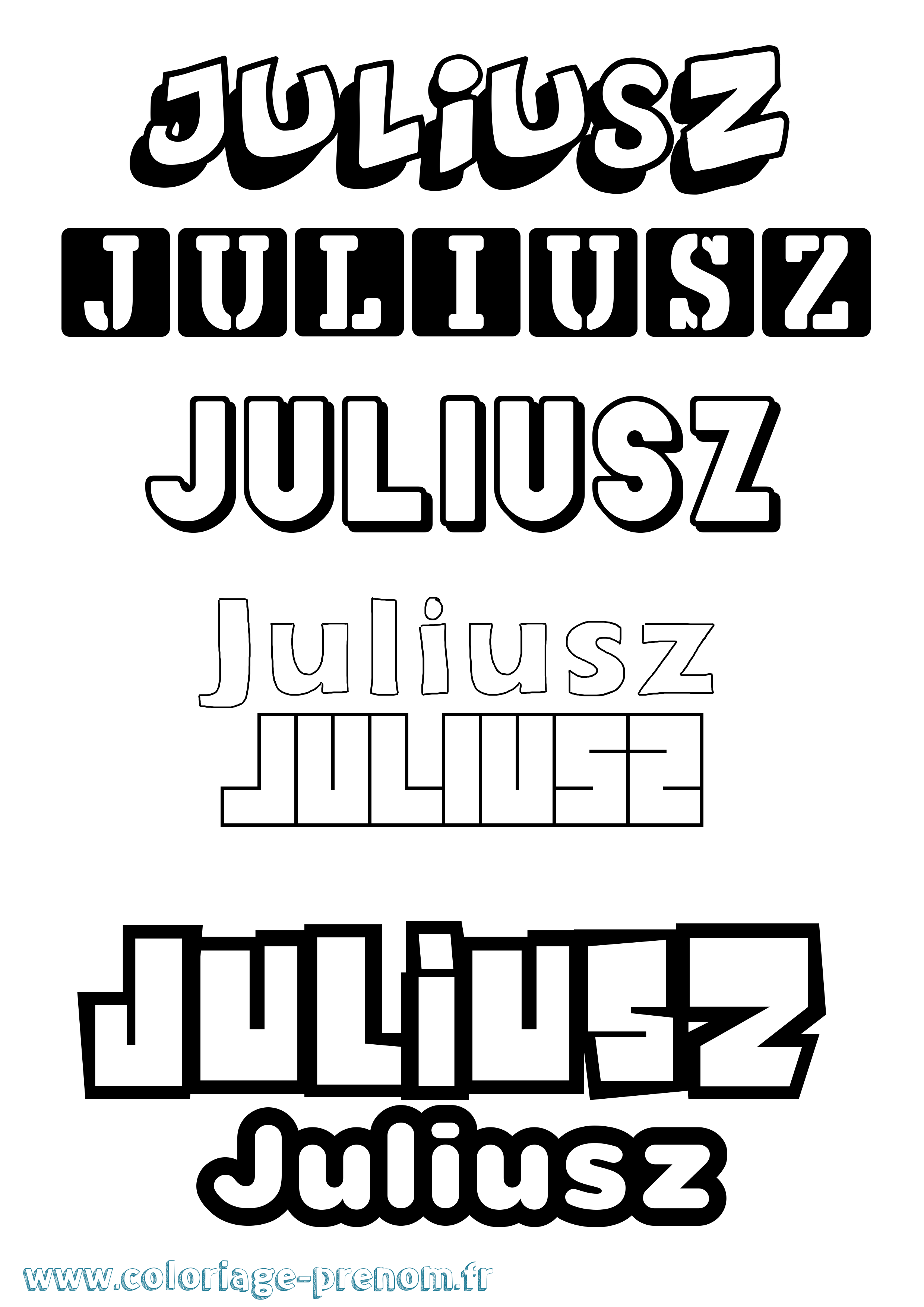 Coloriage Juliusz Simple Coloriage prénom Juliusz Simple