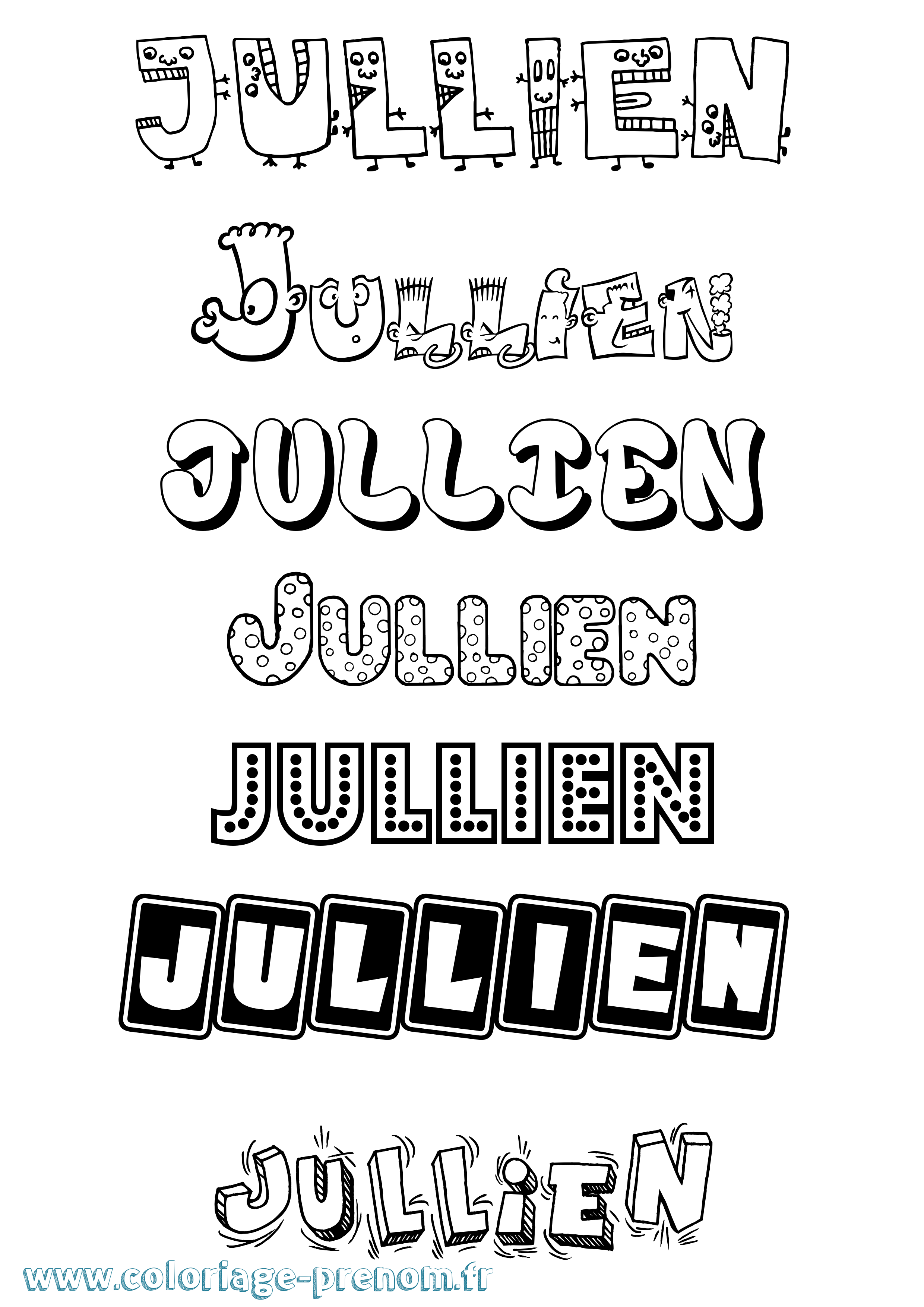 Coloriage prénom Jullien Fun