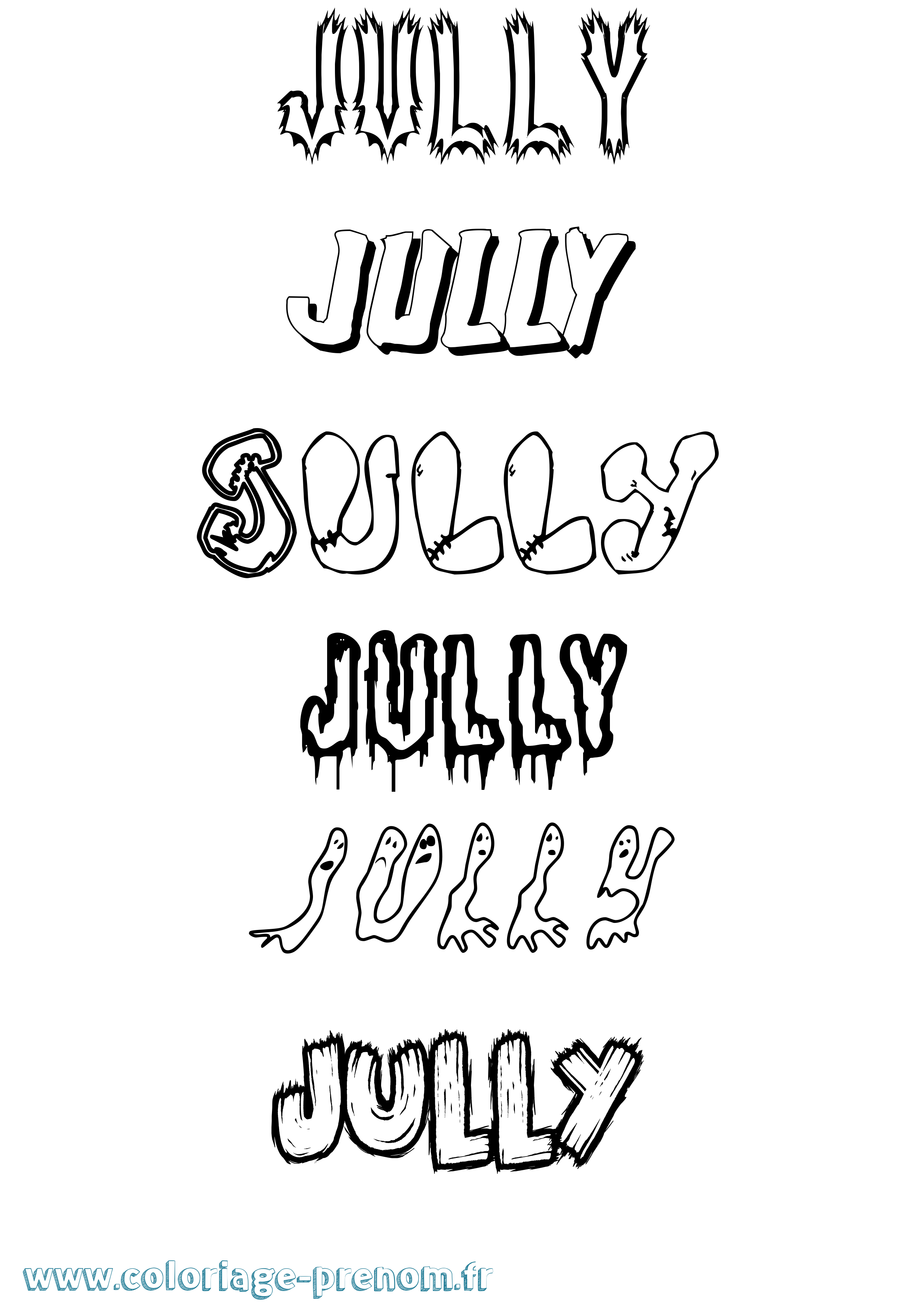 Coloriage Jully Frisson Coloriage prénom Jully Frisson