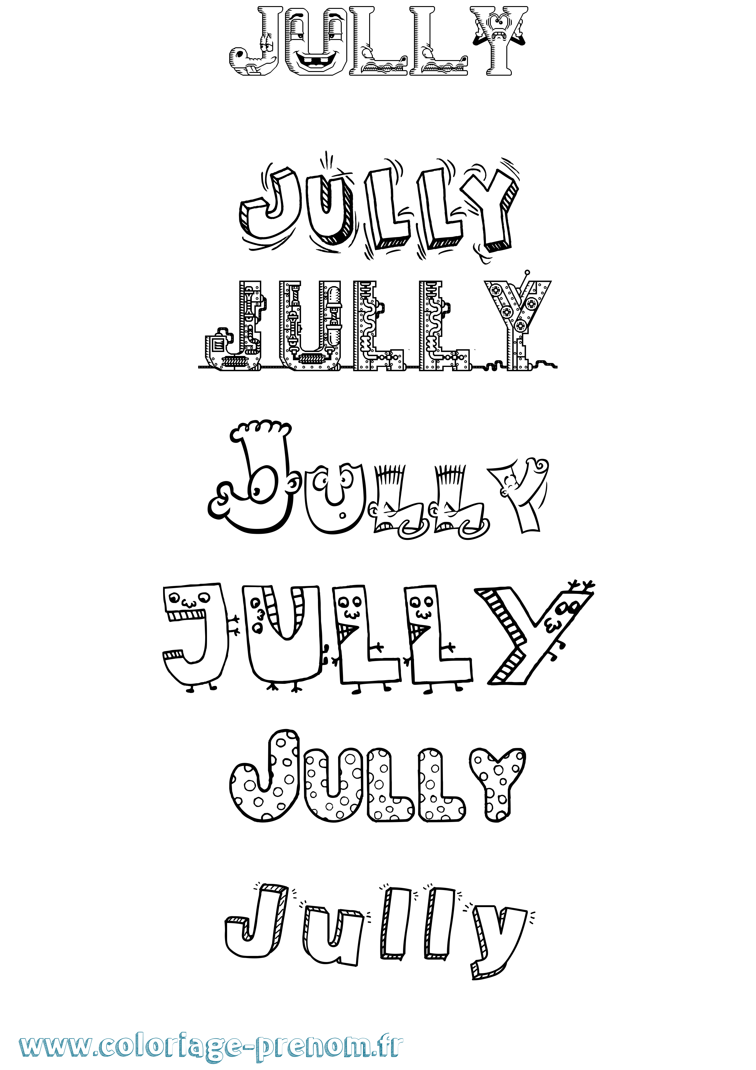 Coloriage Jully Fun Coloriage prénom Jully Fun