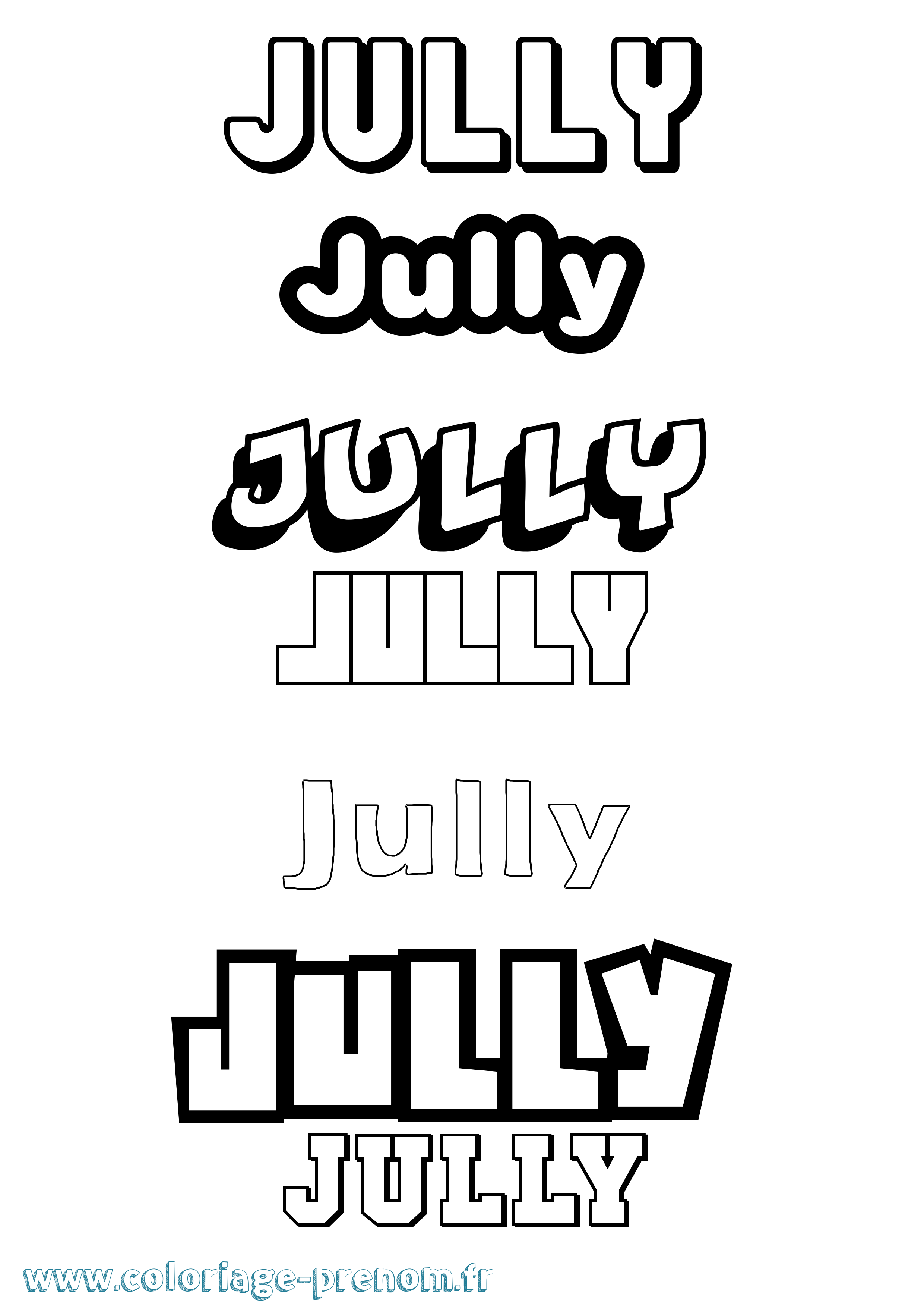 Coloriage Jully Simple Coloriage prénom Jully Simple