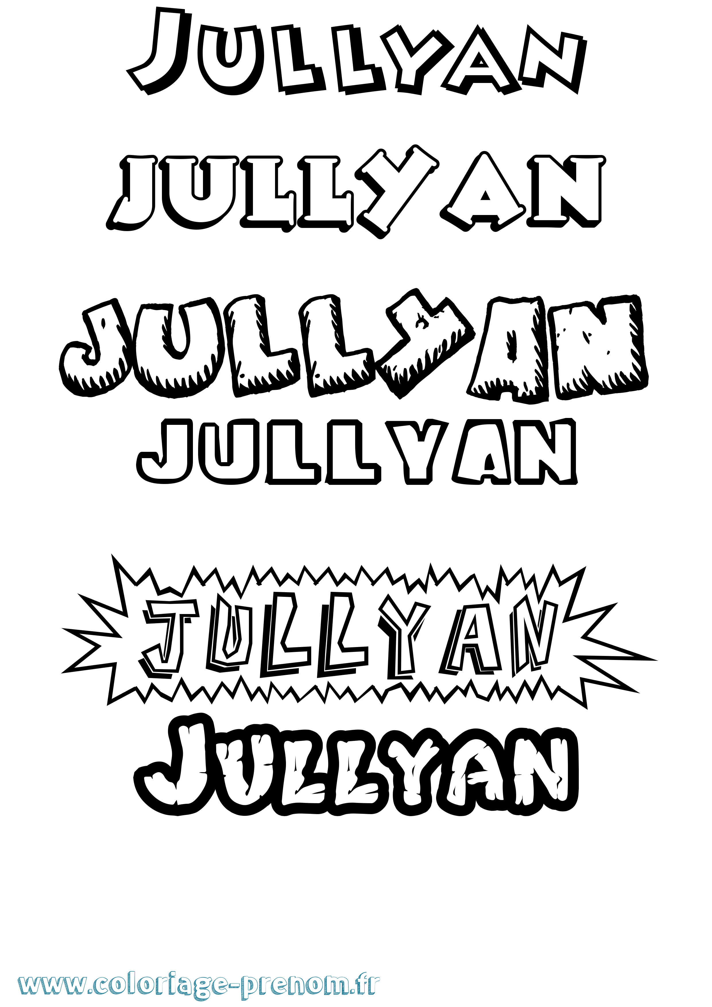 Coloriage Jullyan Dessin Animé Coloriage prénom Jullyan Dessin Animé