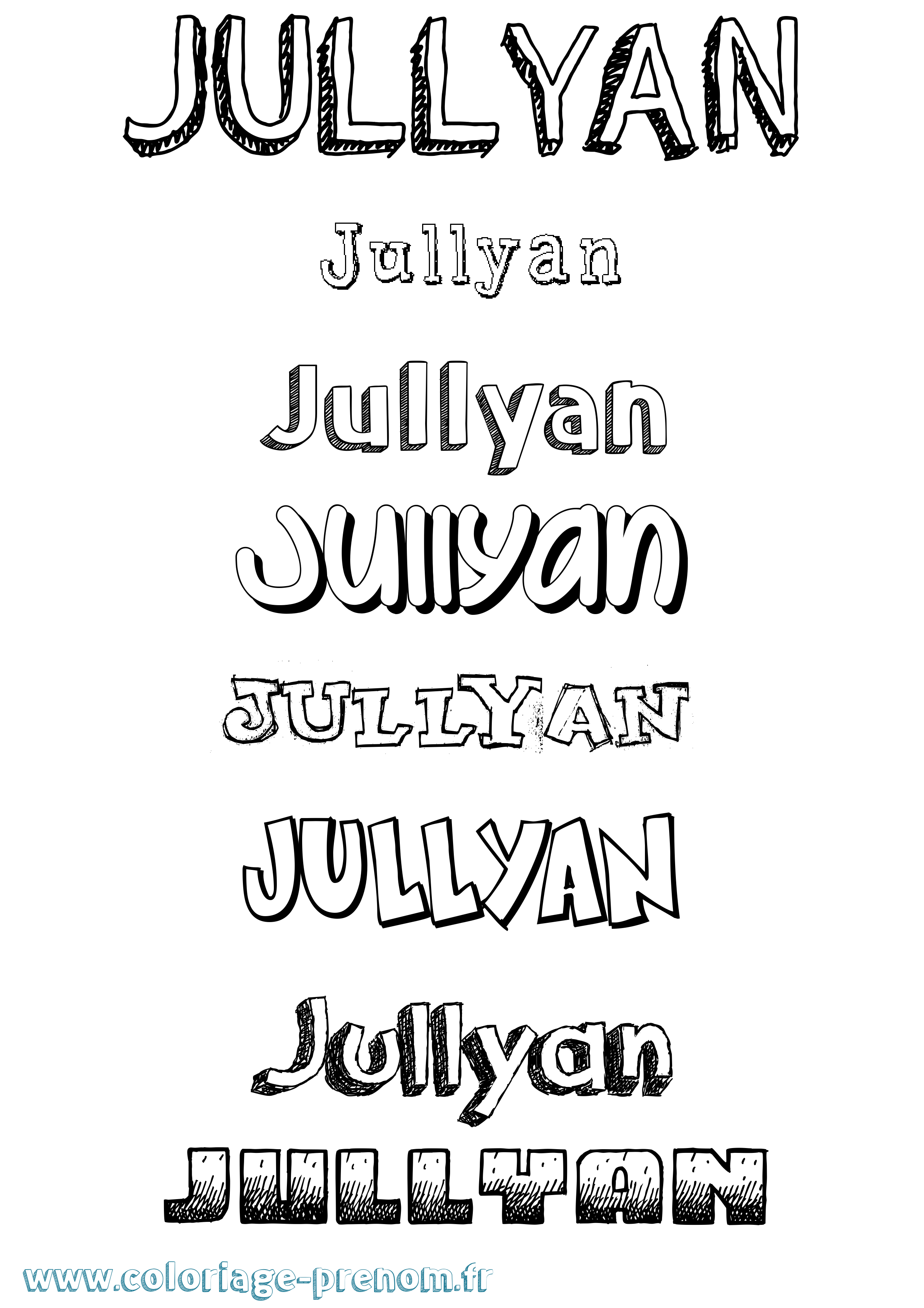 Coloriage Jullyan Dessiné Coloriage prénom Jullyan Dessiné