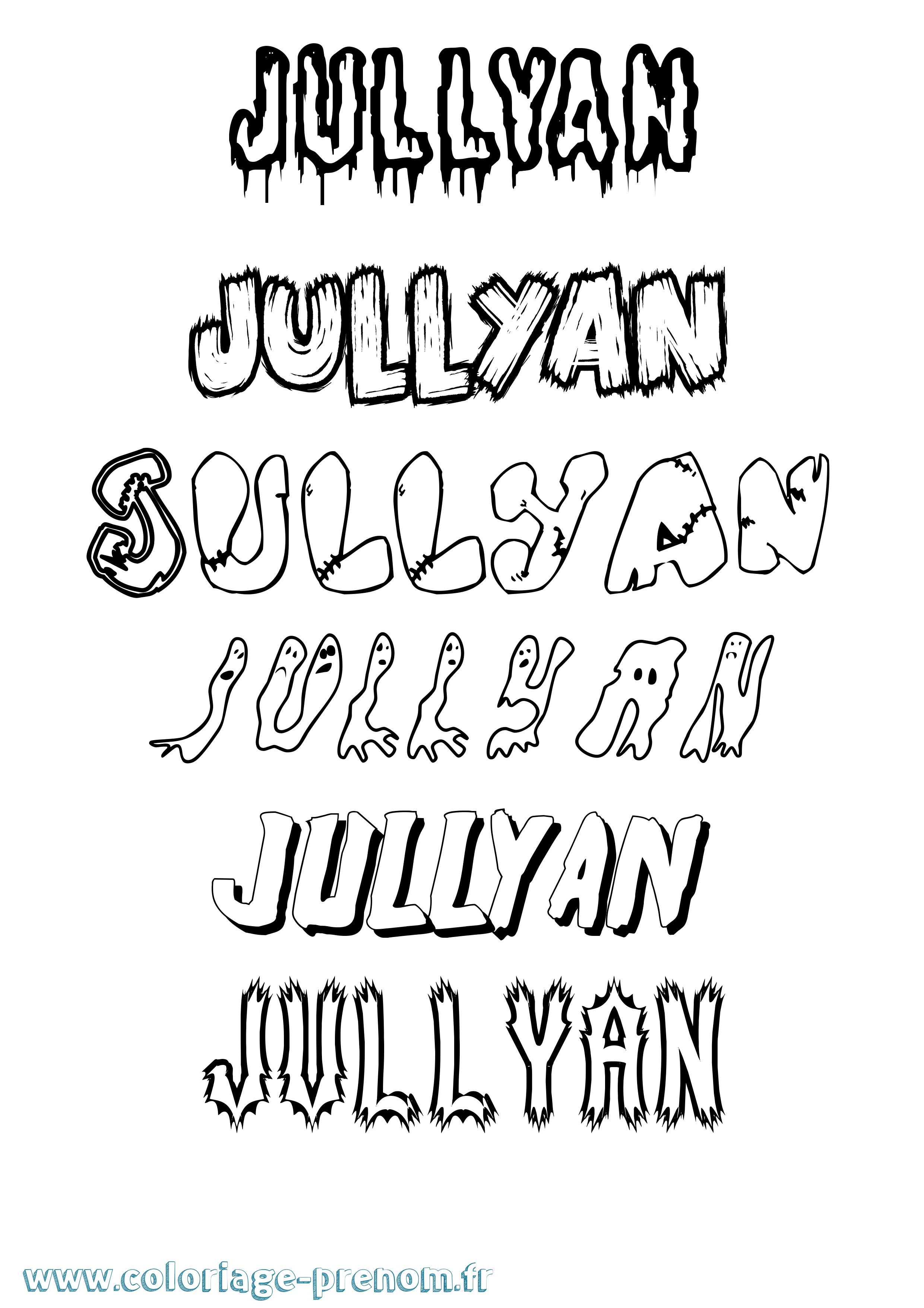 Coloriage Jullyan Frisson Coloriage prénom Jullyan Frisson