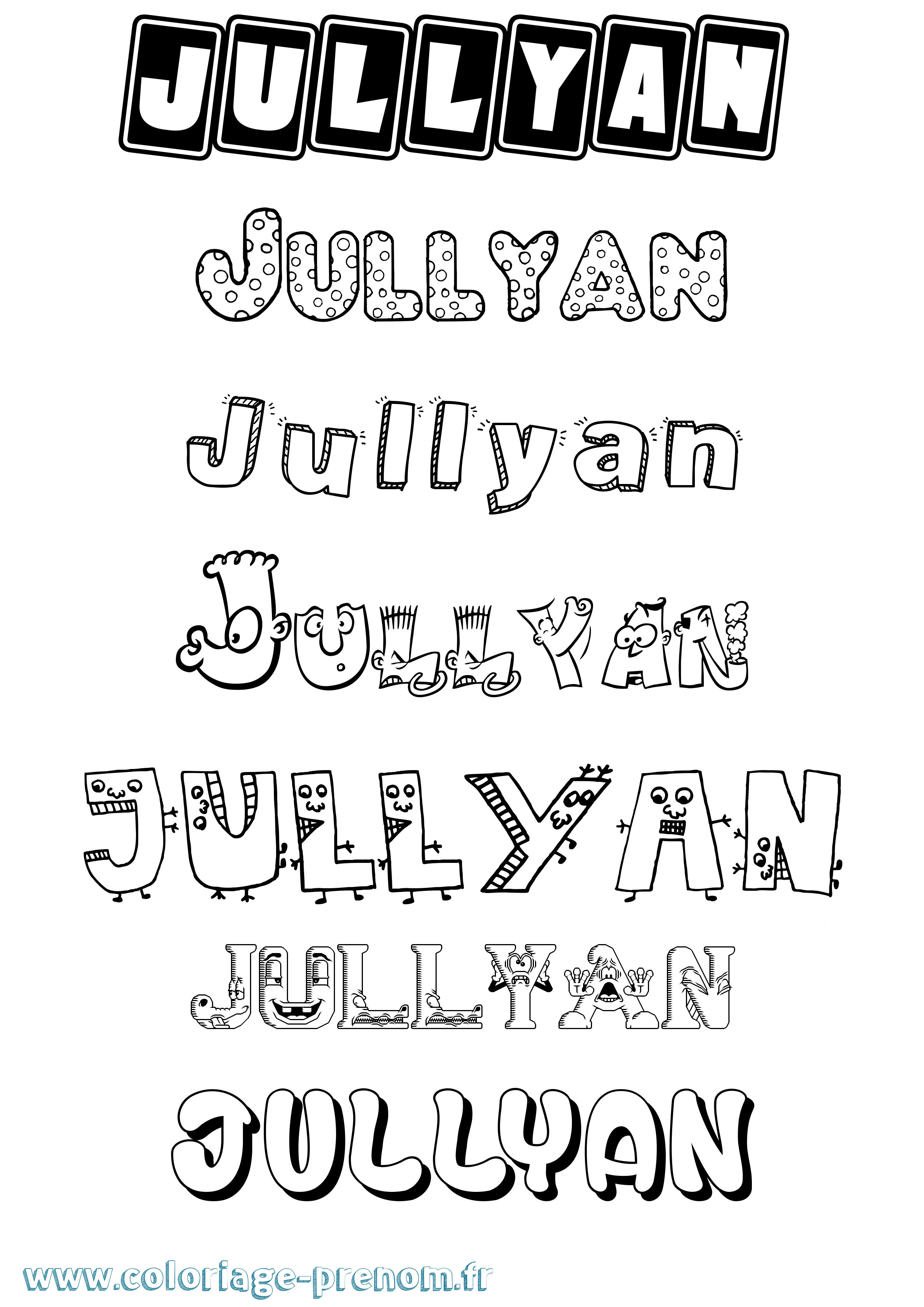 Coloriage Jullyan Fun Coloriage prénom Jullyan Fun