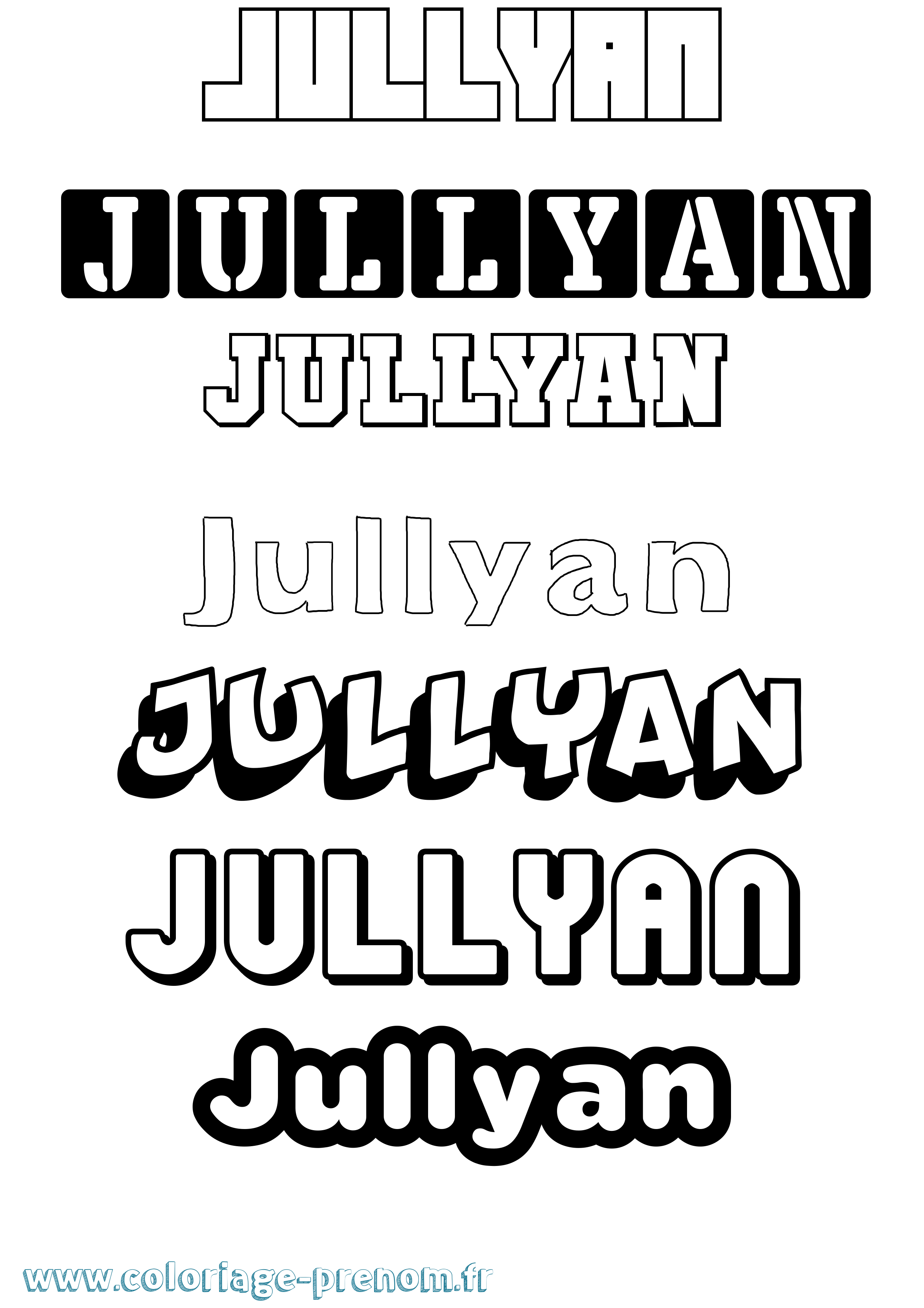 Coloriage Jullyan Simple Coloriage prénom Jullyan Simple