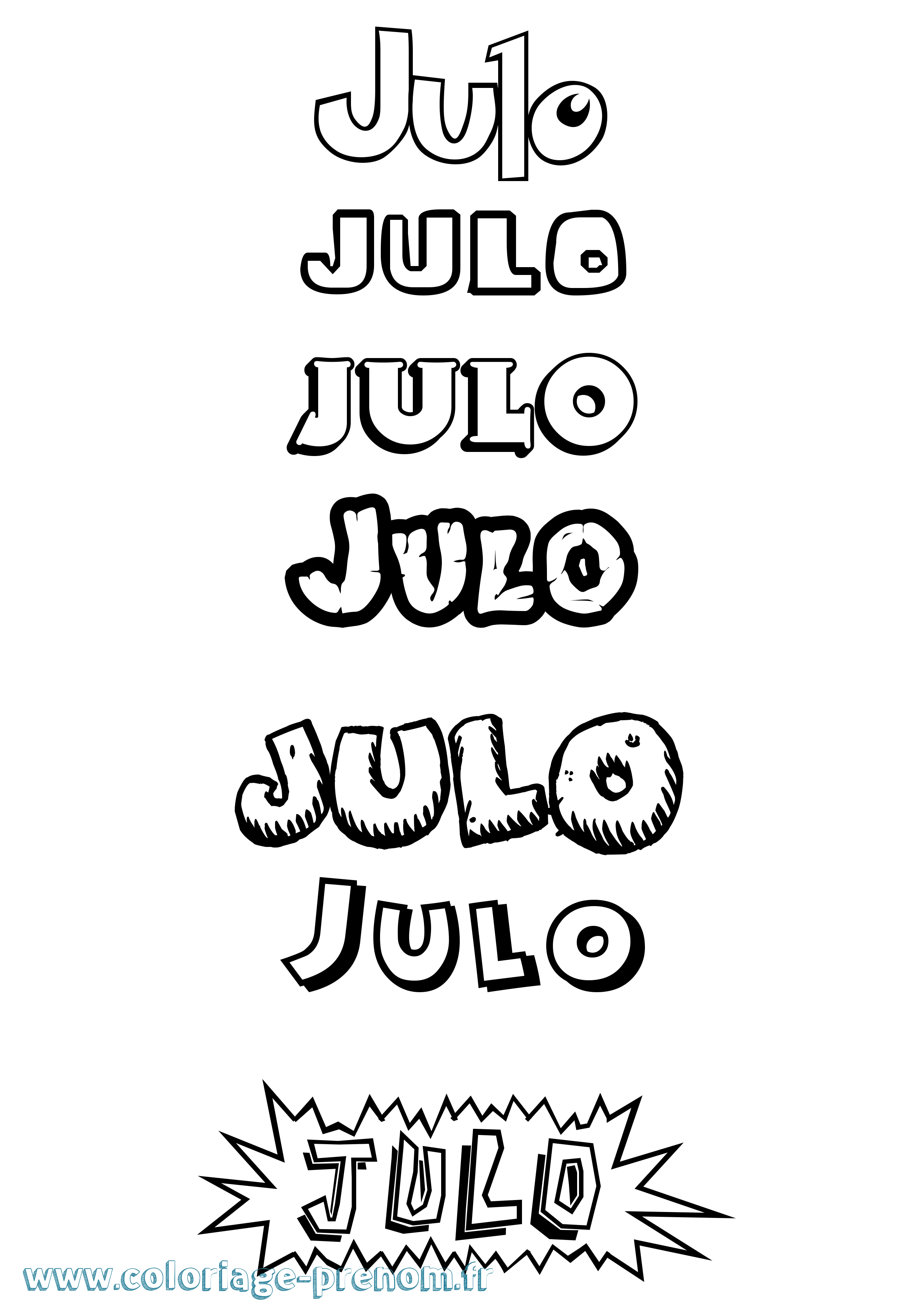 Coloriage Julo Dessin Animé Coloriage prénom Julo Dessin Animé