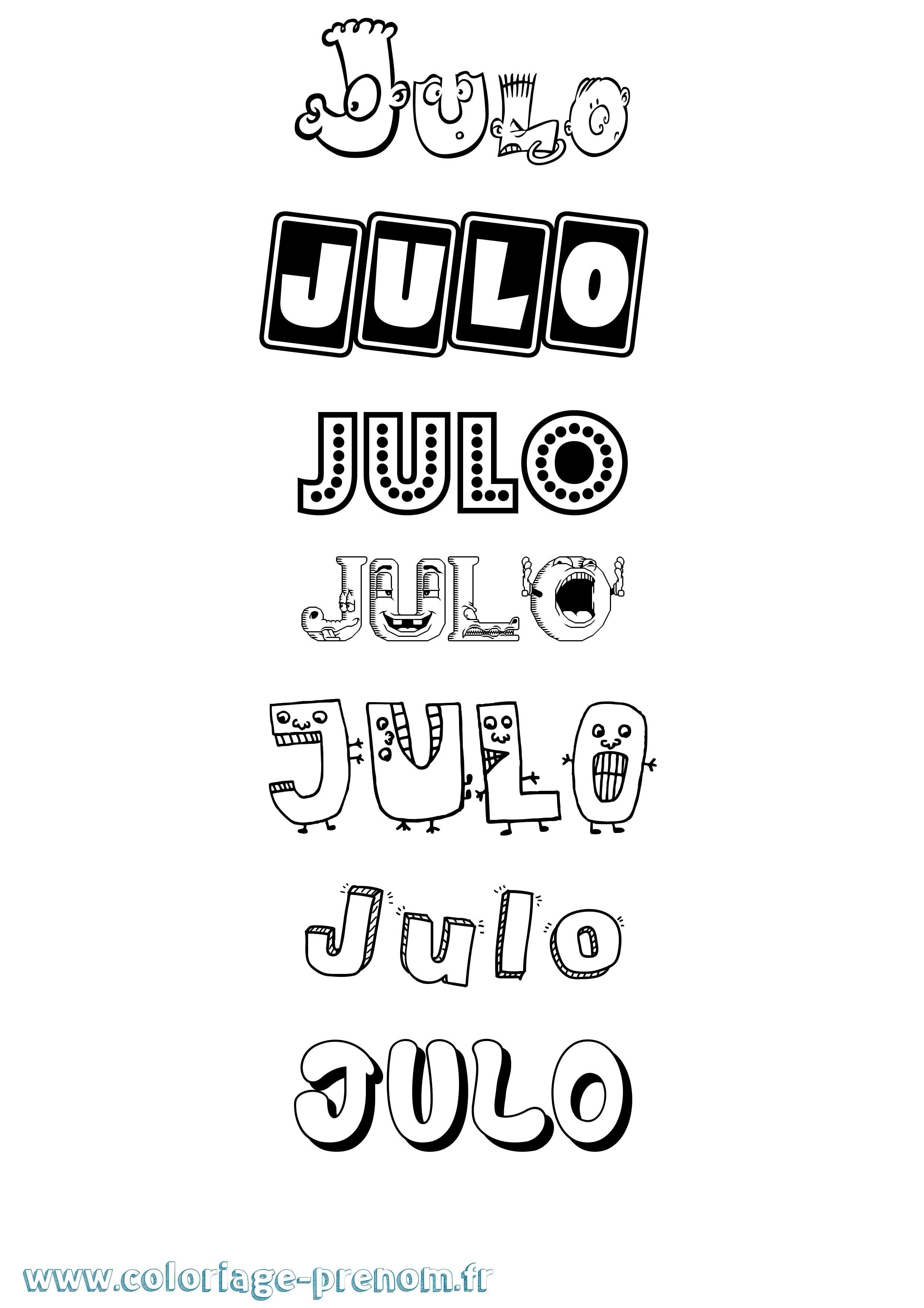 Coloriage prénom Julo Fun