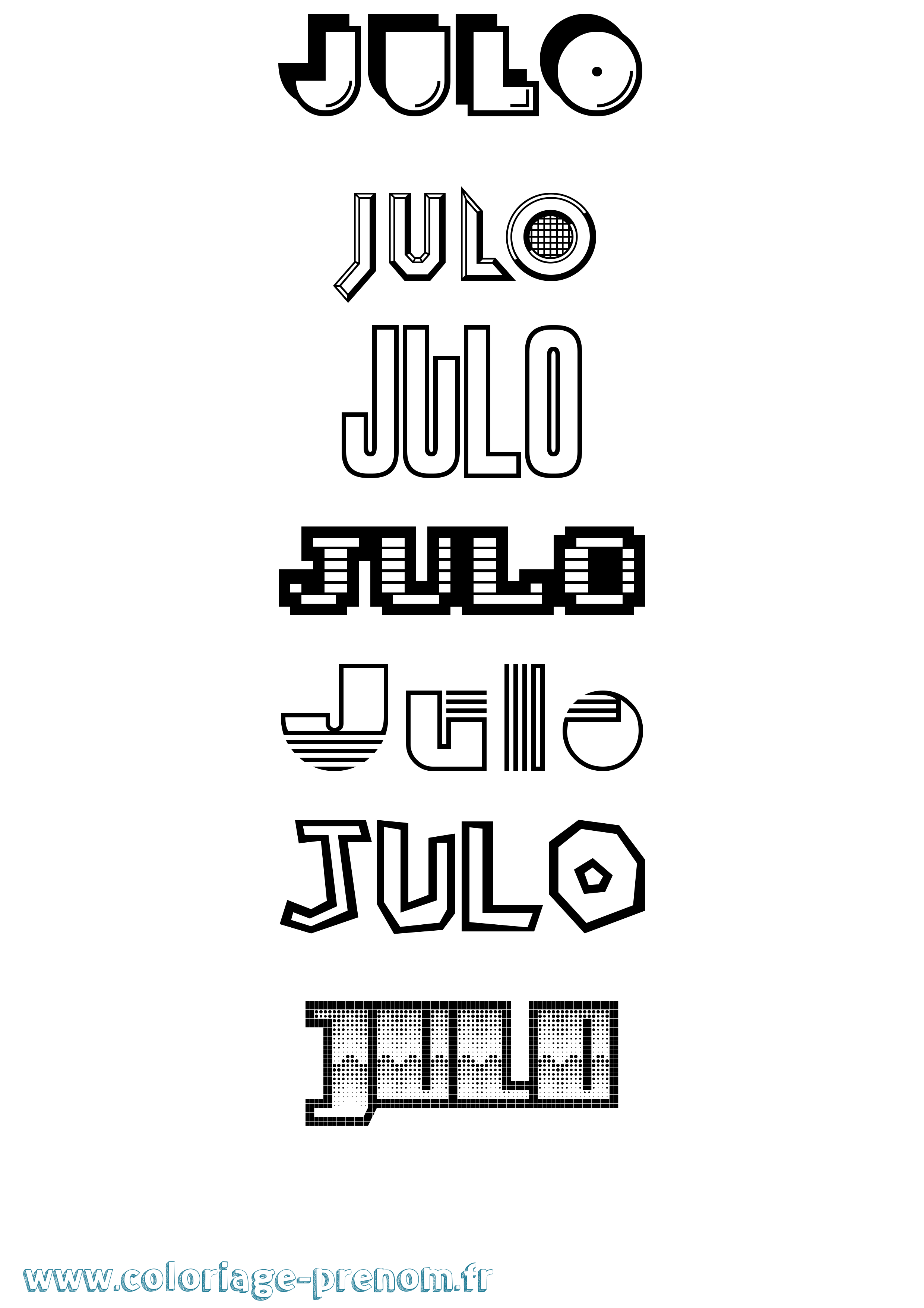 Coloriage Julo Jeux Vidéos Coloriage prénom Julo Jeux Vidéos