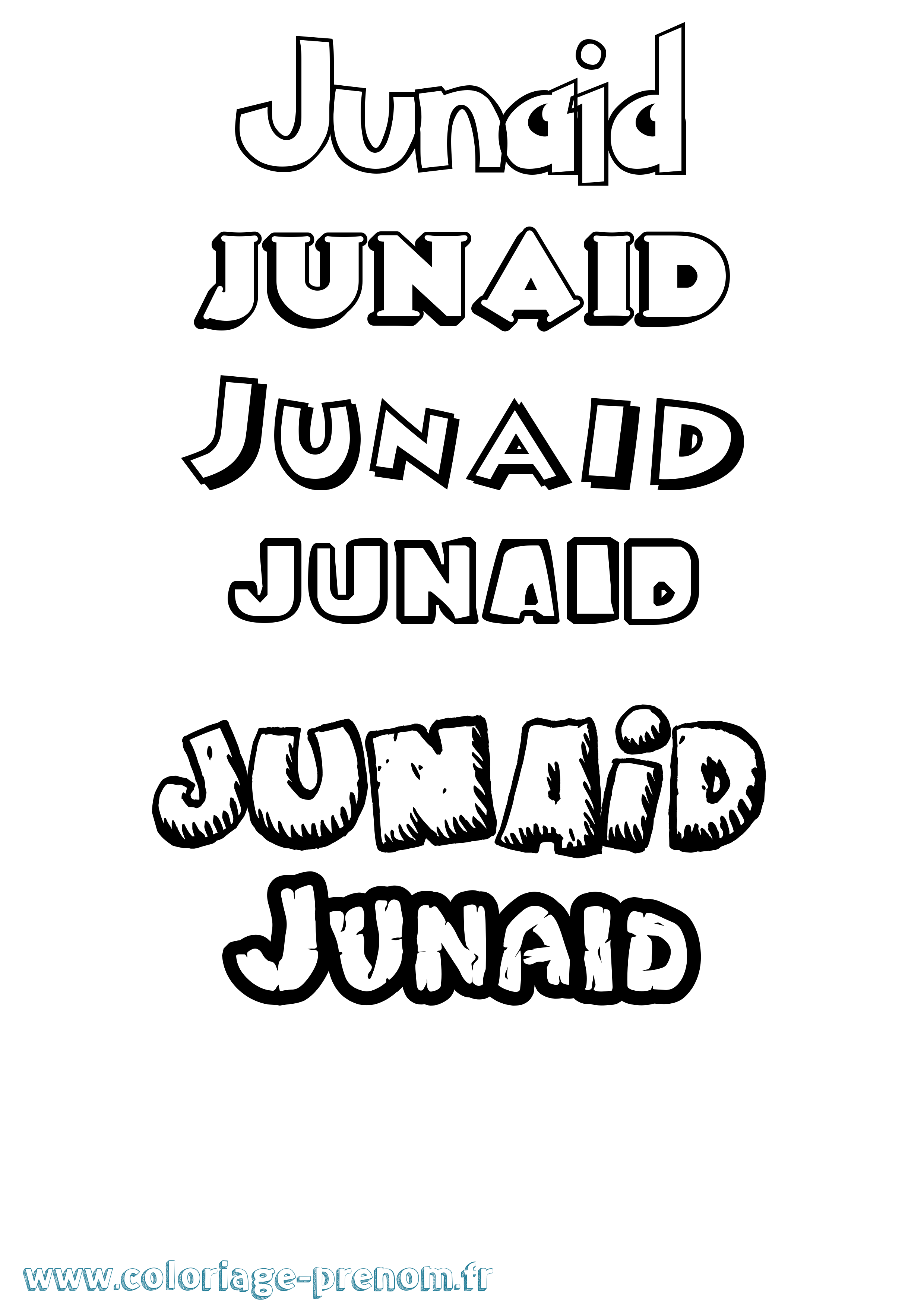 Coloriage prénom Junaid Dessin Animé