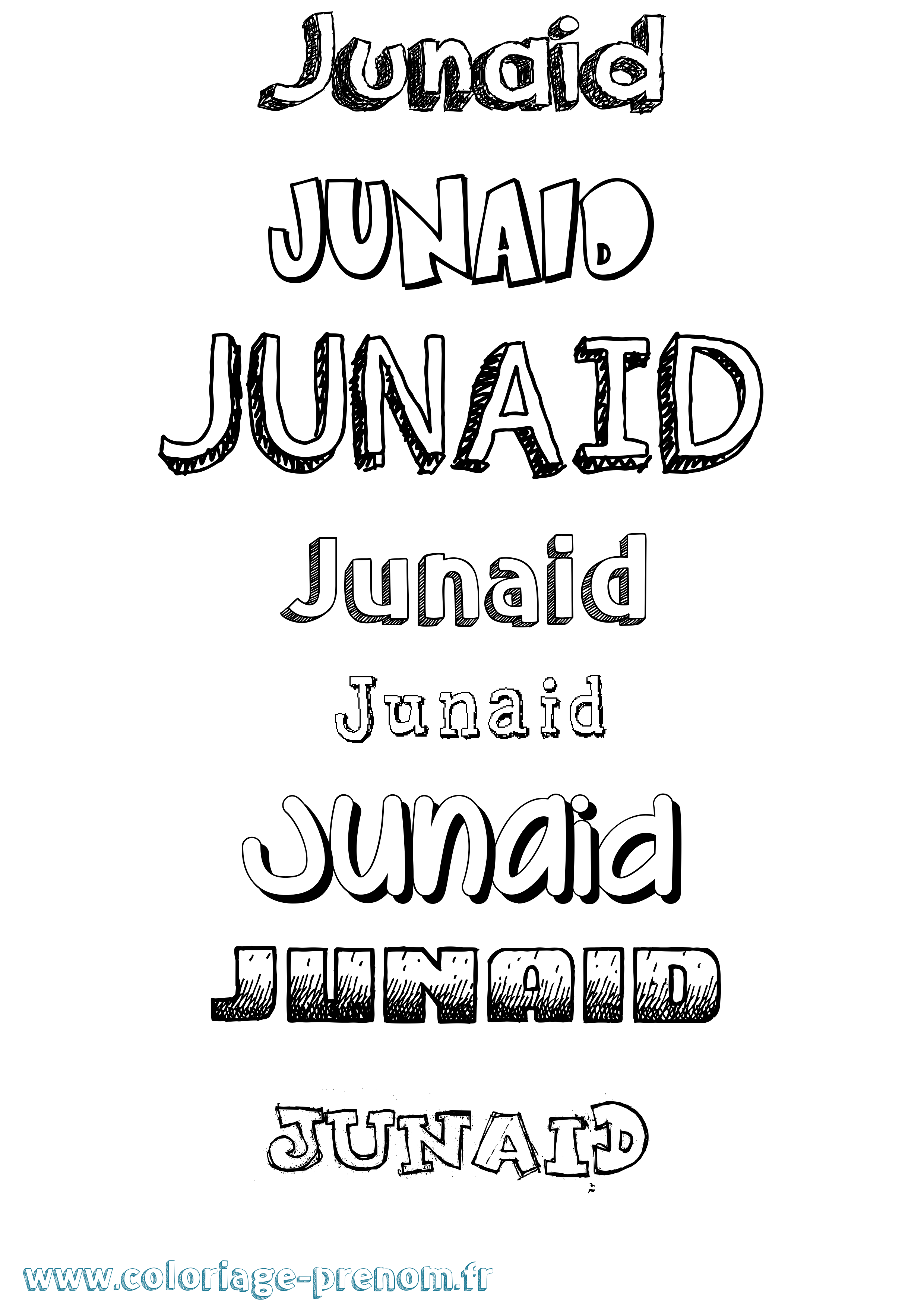 Coloriage prénom Junaid Dessiné