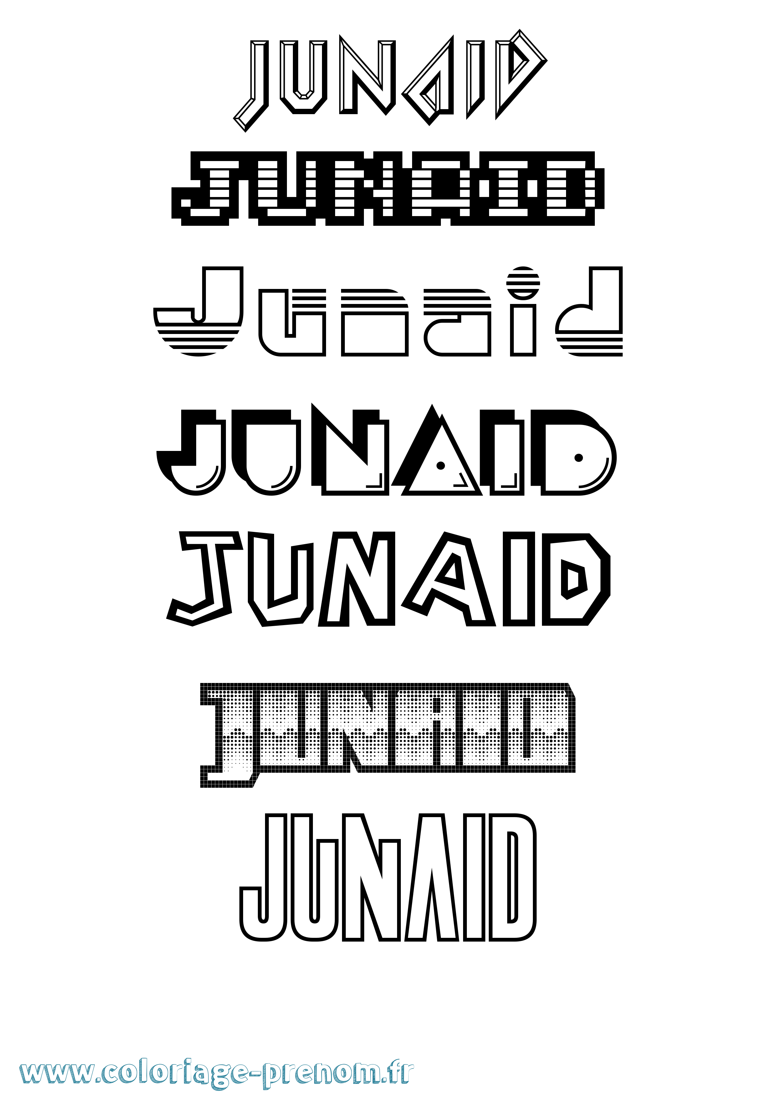 Coloriage prénom Junaid Jeux Vidéos