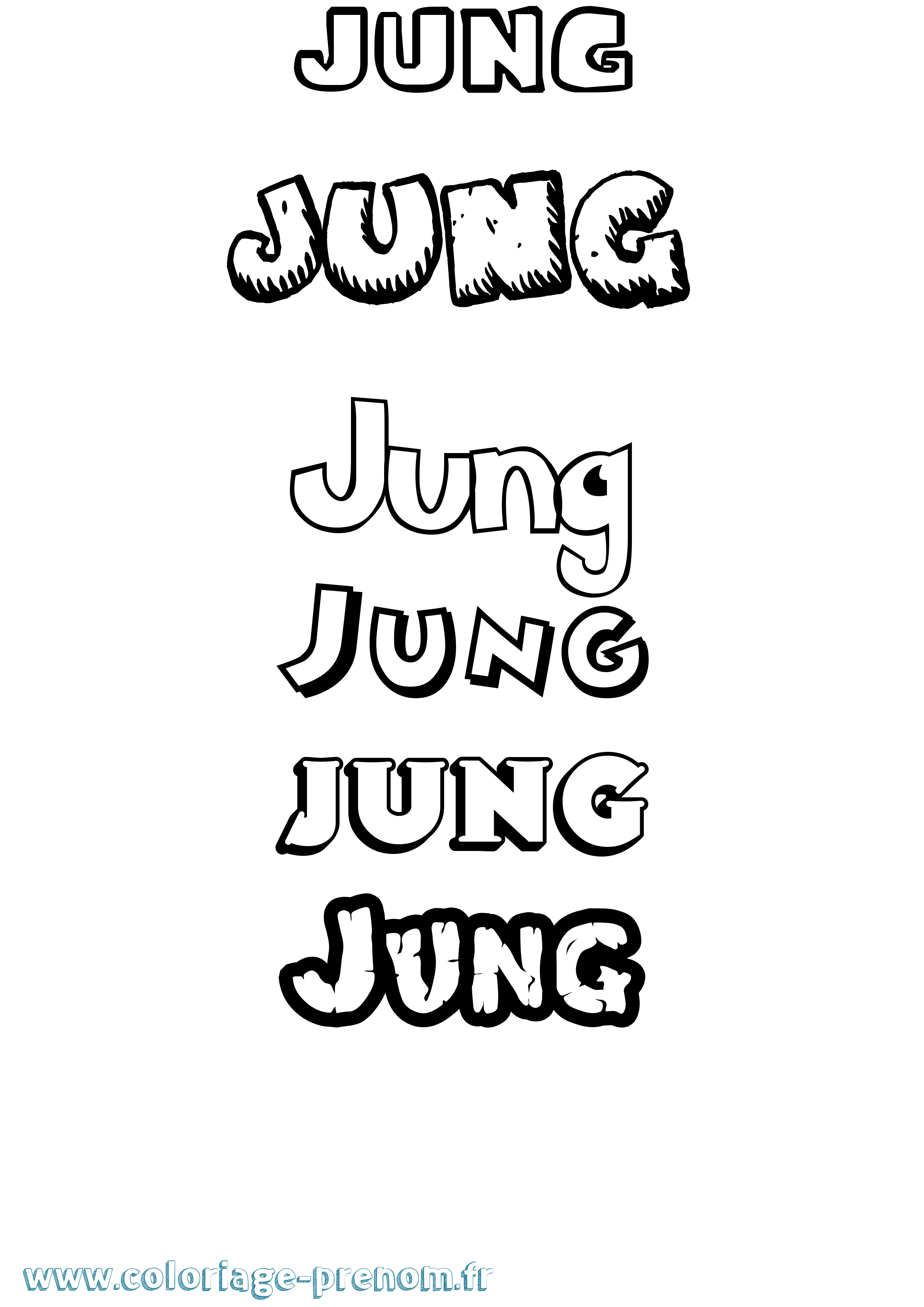 Coloriage prénom Jung Dessin Animé