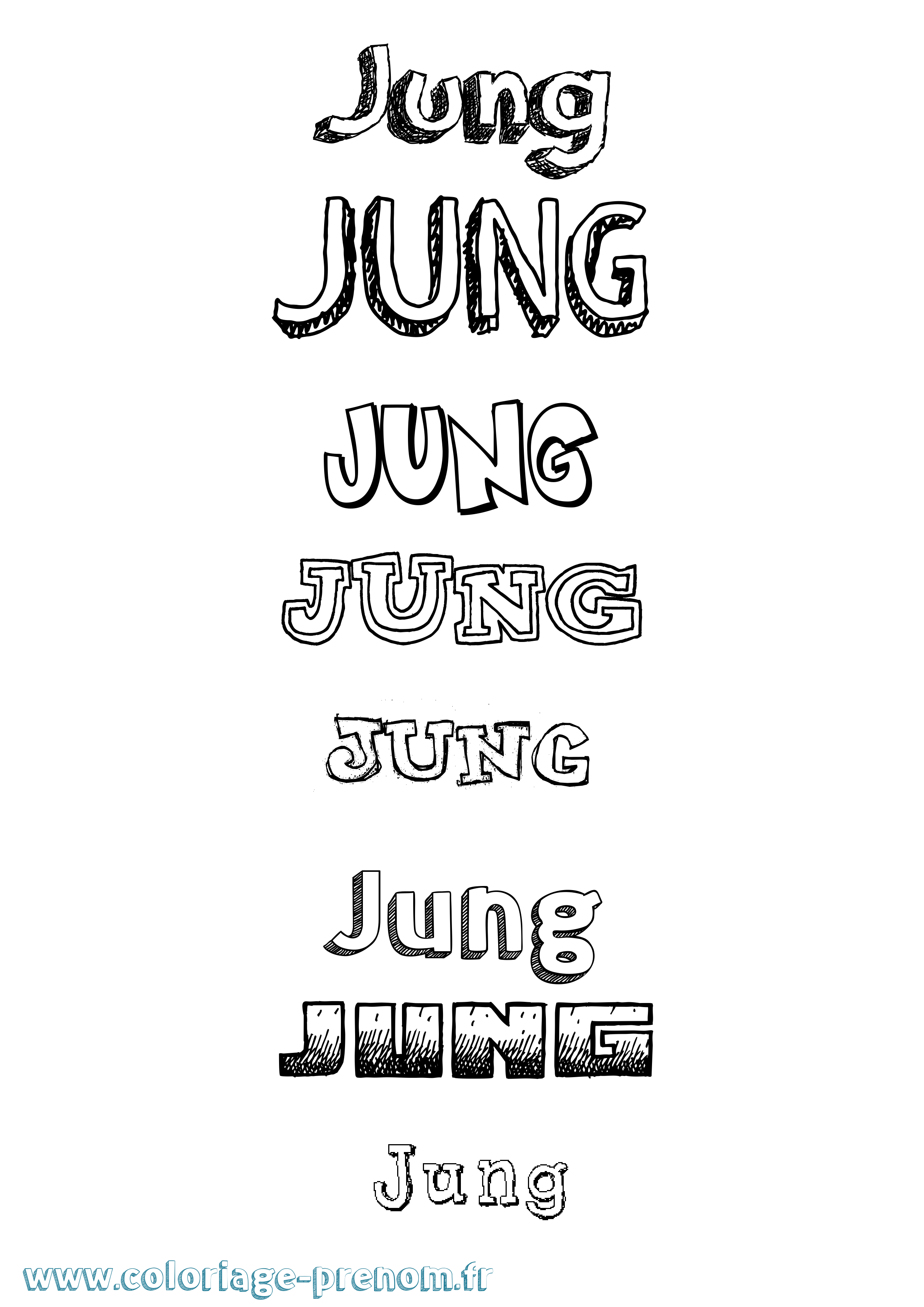 Coloriage prénom Jung Dessiné