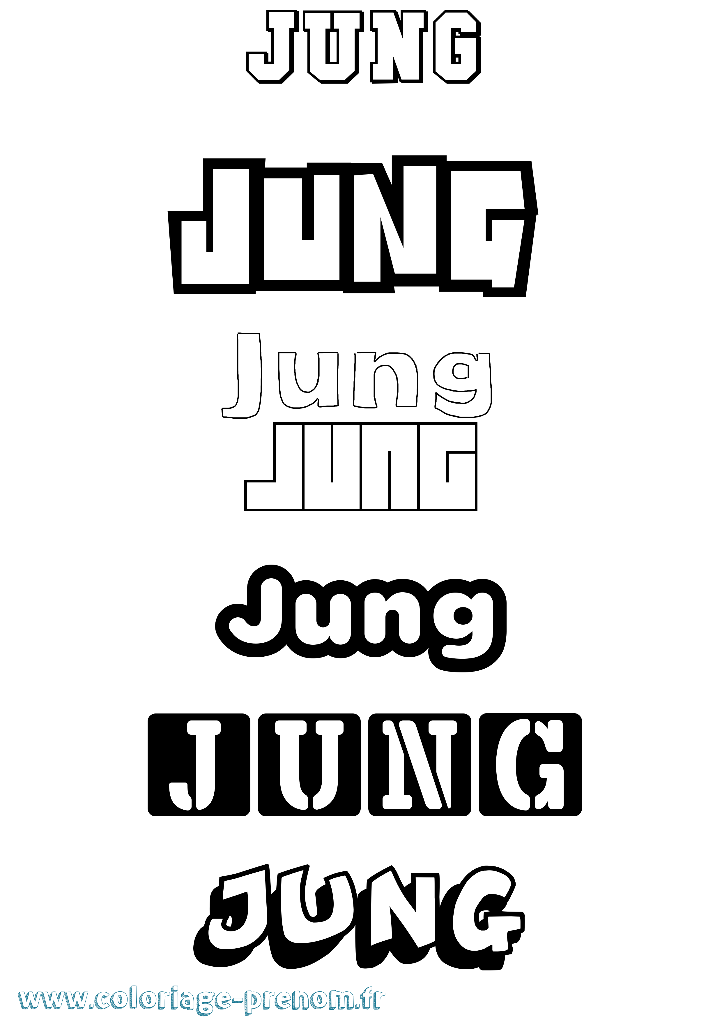 Coloriage prénom Jung Simple