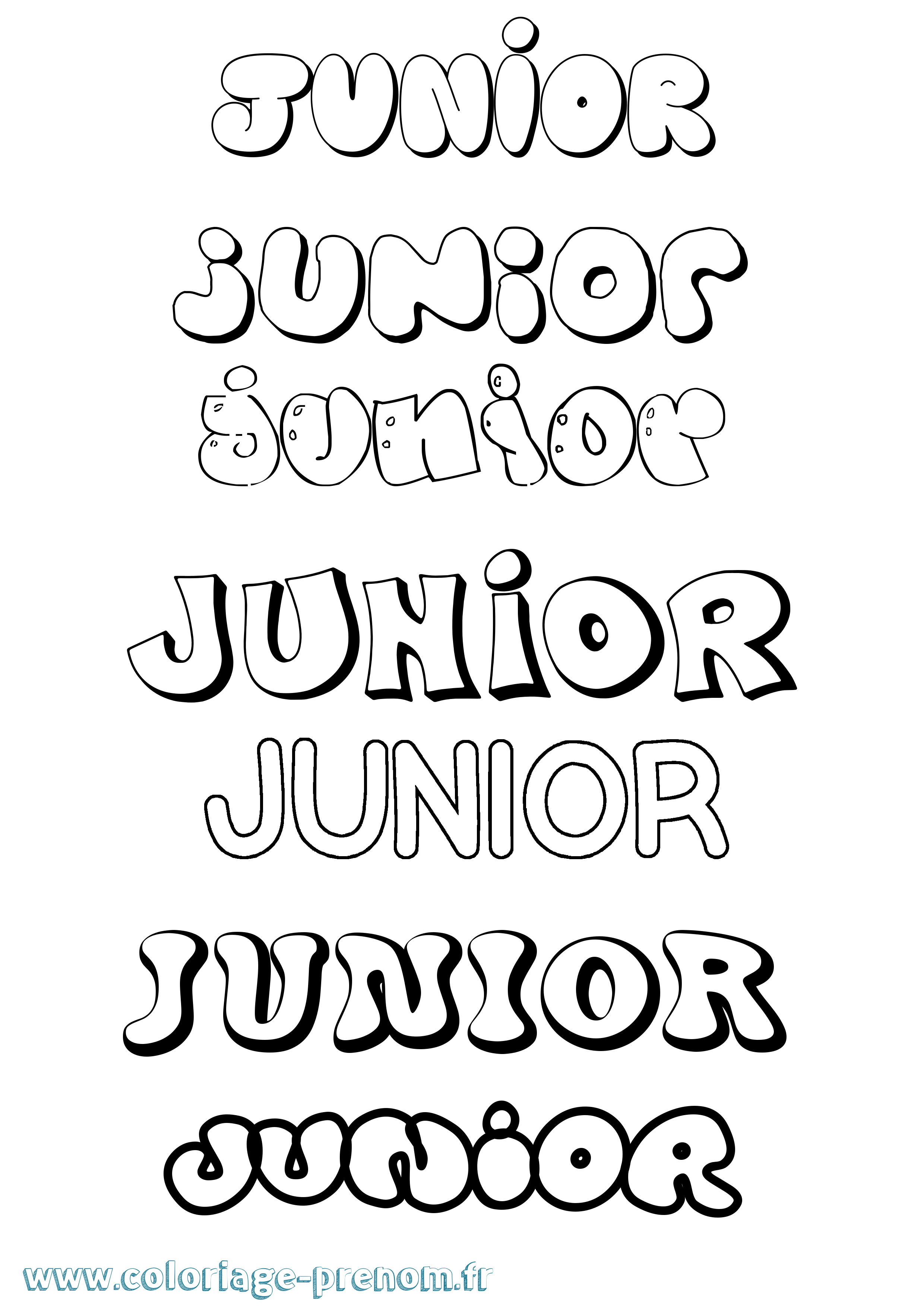 Coloriage prénom Junior Bubble
