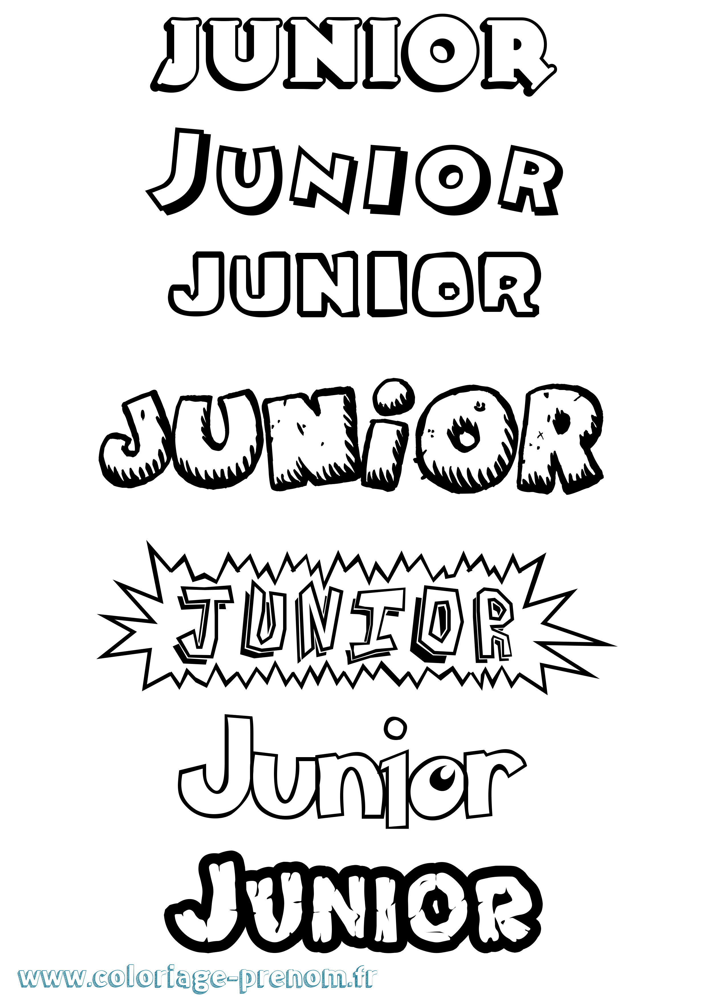 Coloriage prénom Junior Dessin Animé