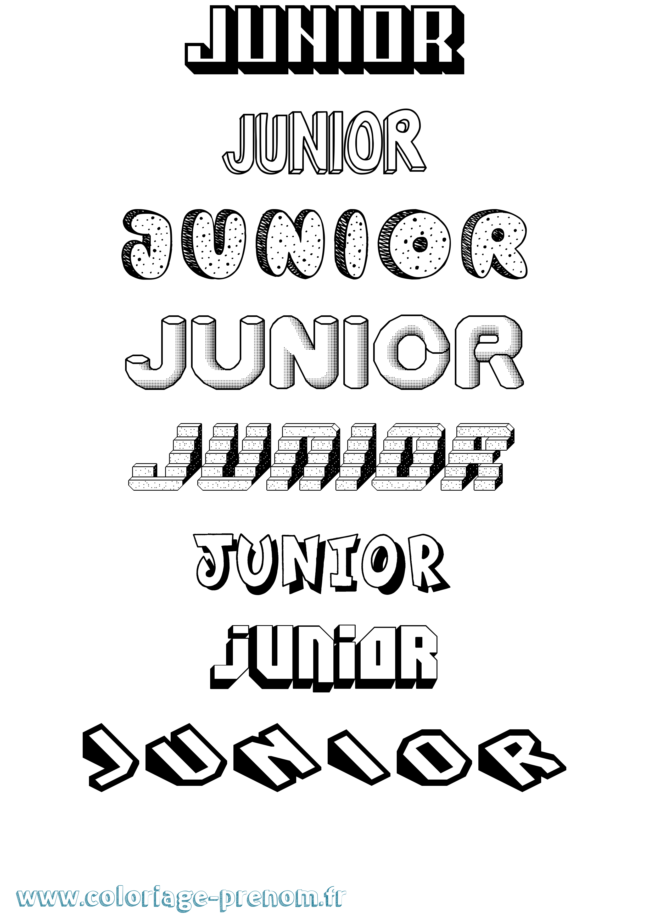 Coloriage prénom Junior Effet 3D