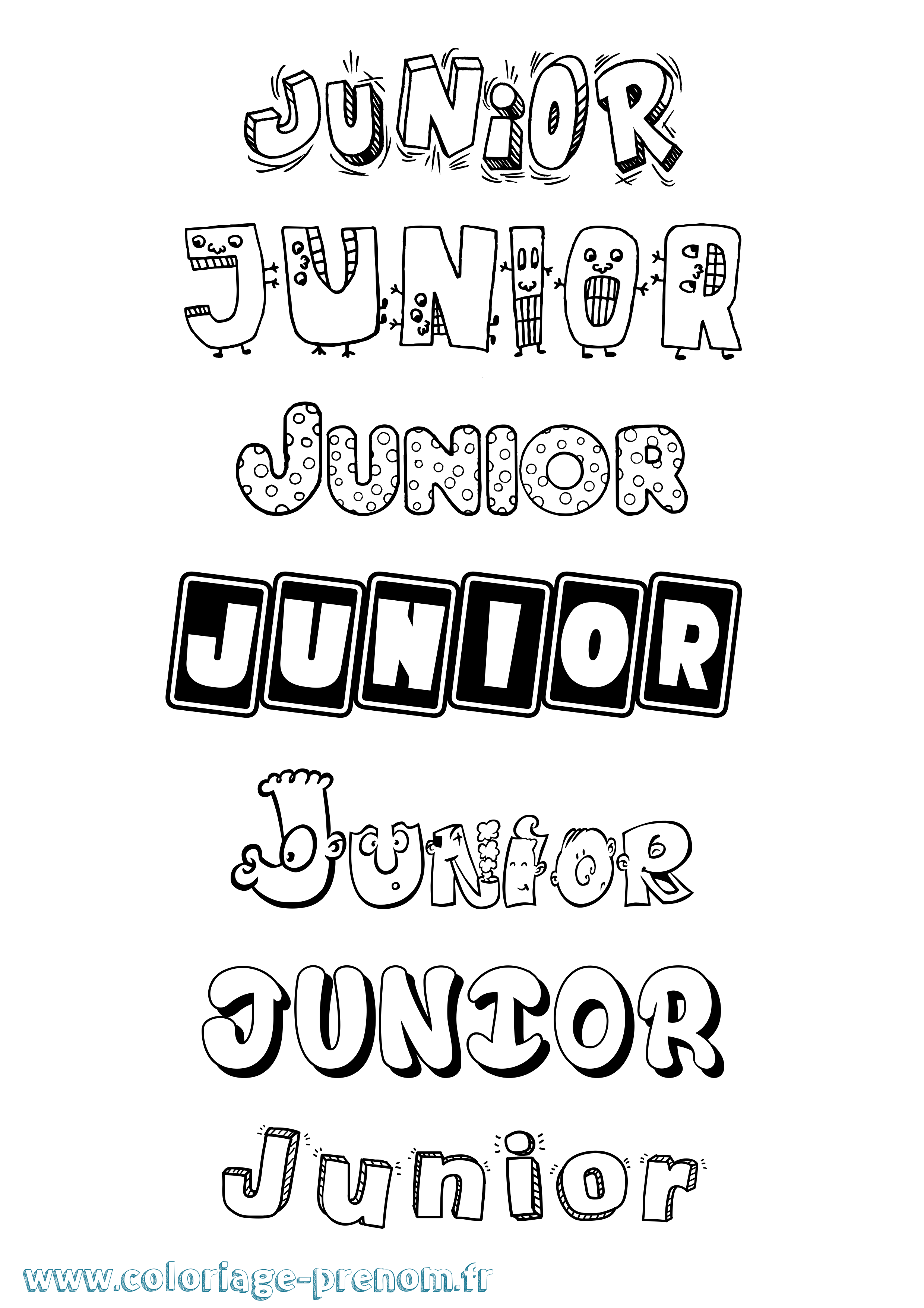 Coloriage prénom Junior