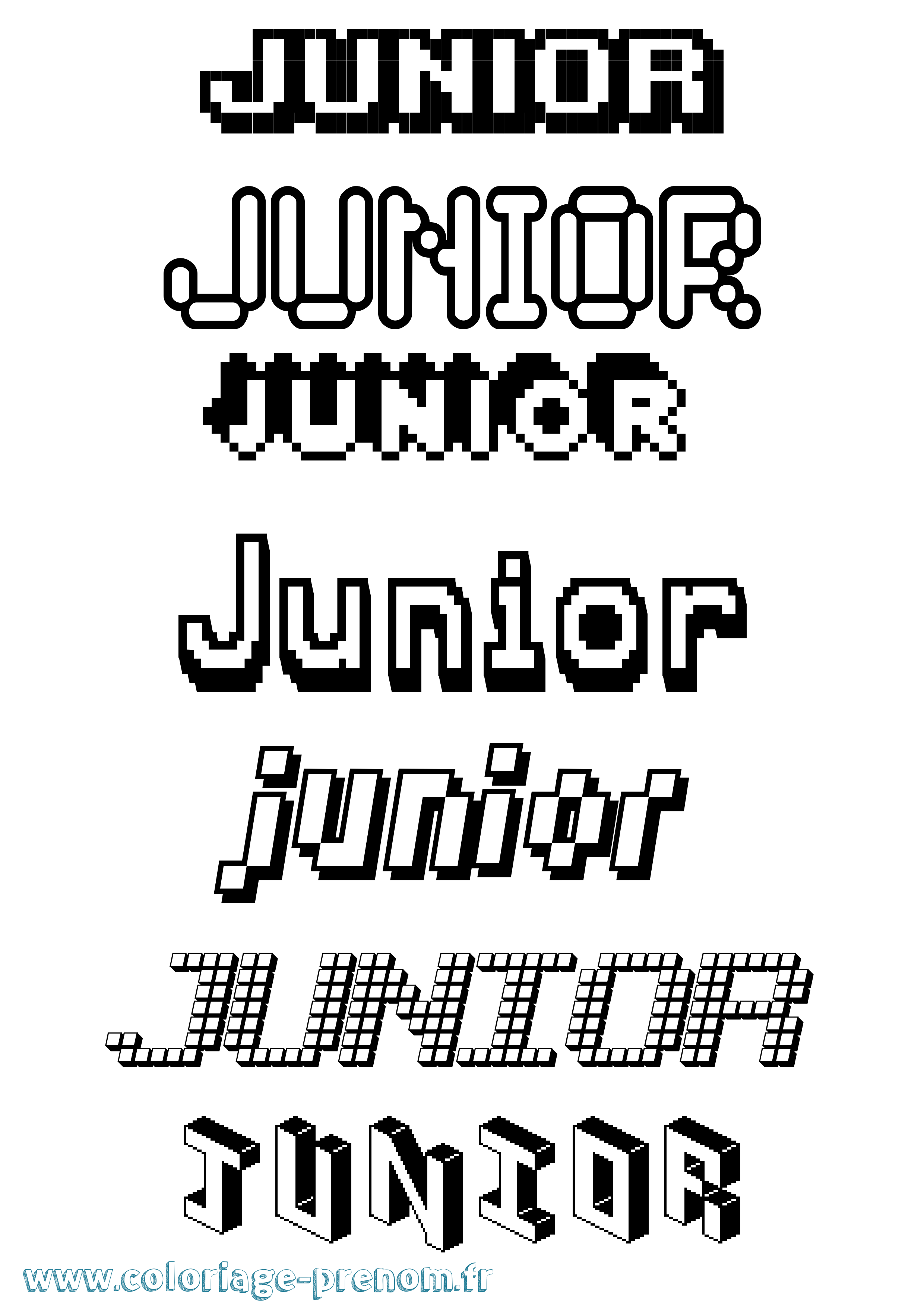 Coloriage prénom Junior Pixel