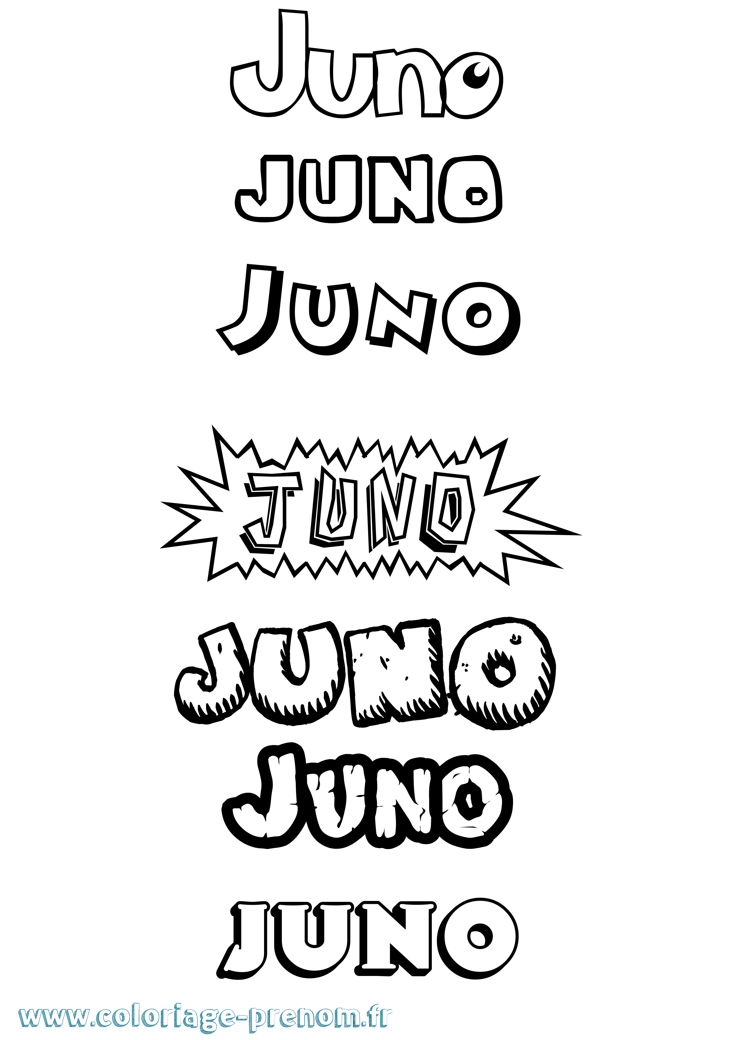 Coloriage Juno Dessin Animé Coloriage prénom Juno Dessin Animé