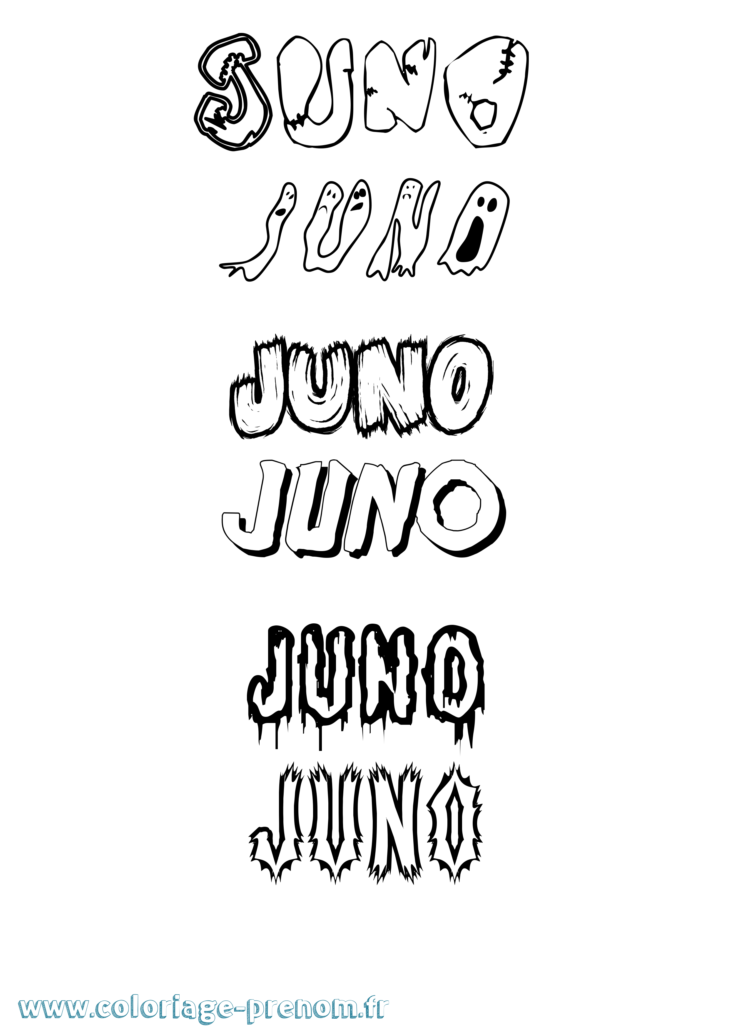 Coloriage Juno Frisson Coloriage prénom Juno Frisson