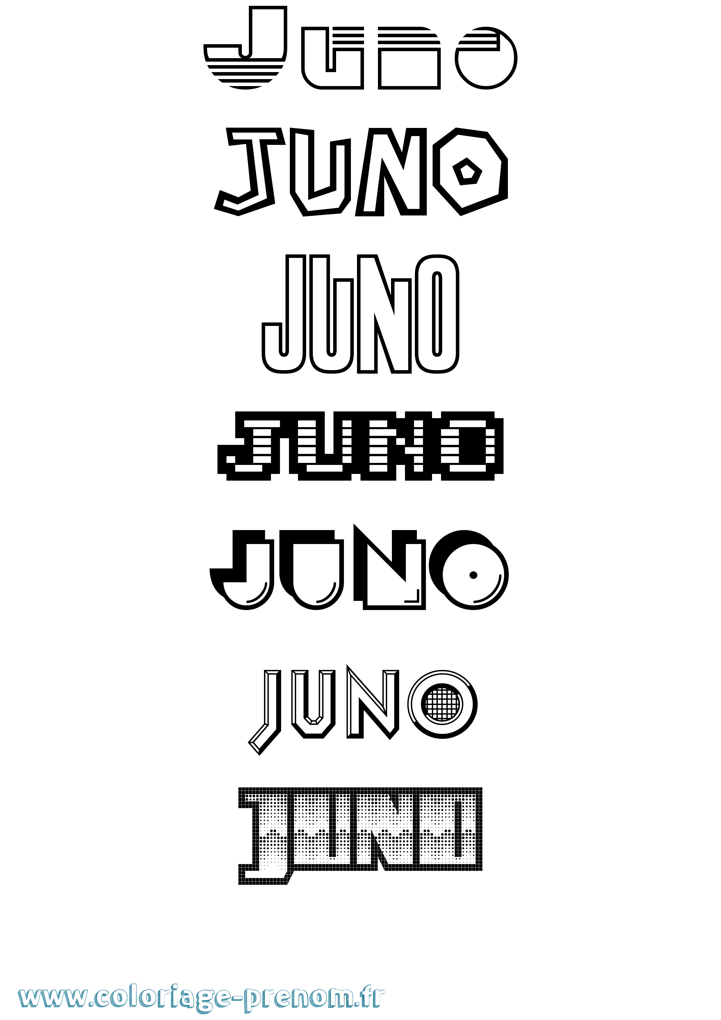 Coloriage prénom Juno Jeux Vidéos